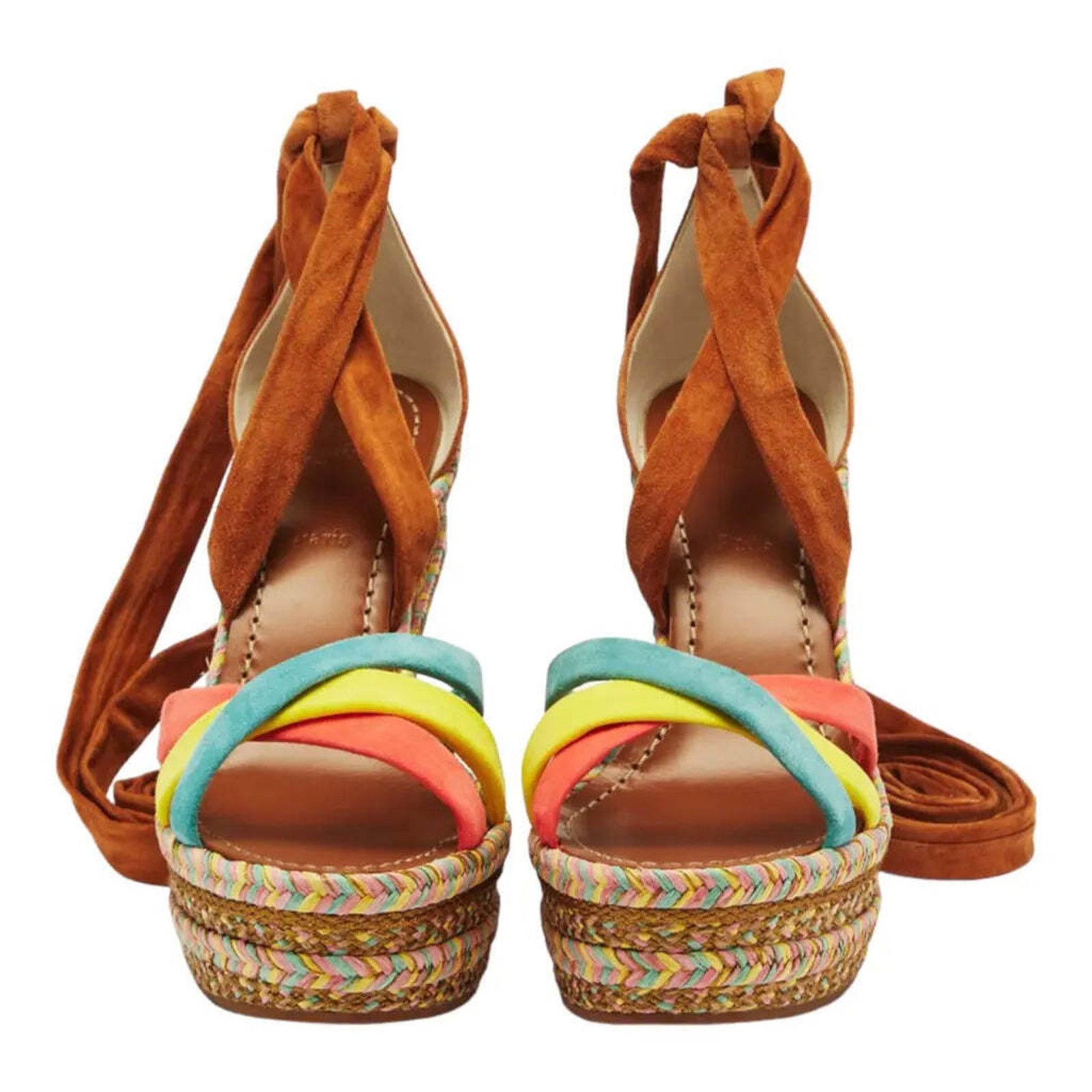Christian Louboutin Lagoadonna 120 Brown Lace Up Platform Wedge Sandal Heel 41 Size US 11 / IT 41 - 5 Thumbnail
