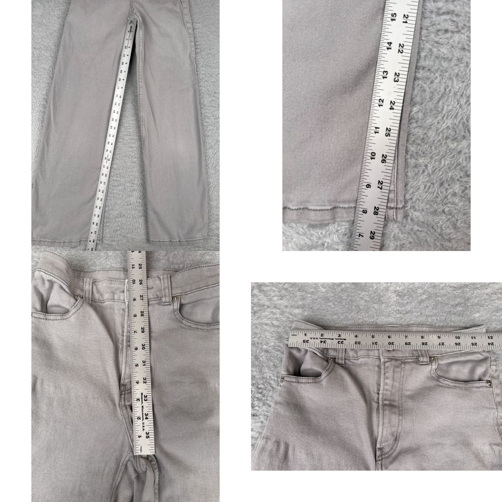 Vintage Divided Jeans Womens Gray Denim Wide Leg Mid Rise Zip Fly 24x29 Cotton Blend 2 Size 26" / US 2 / IT 38 - 8 Thumbnail