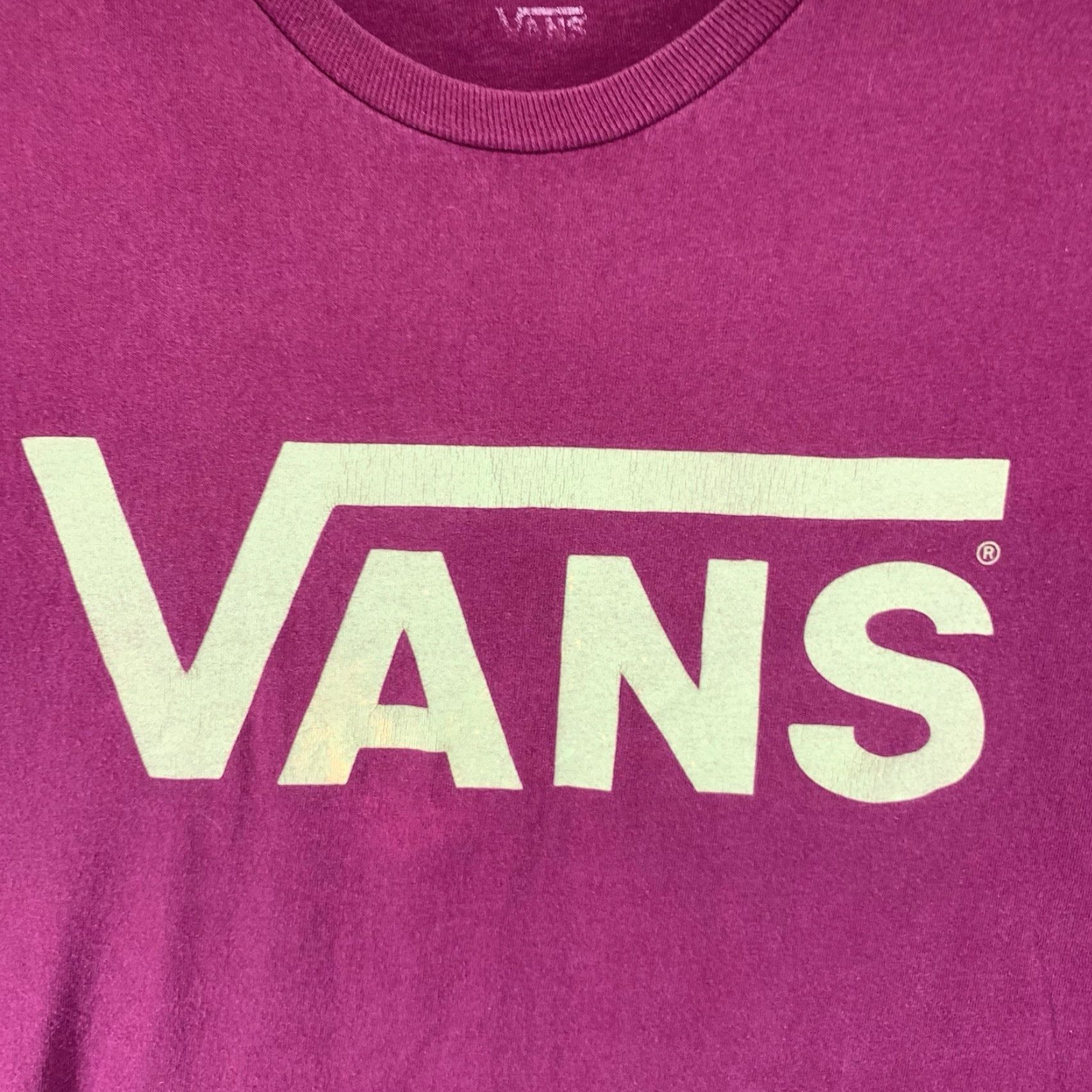 Vans VANS Men's T-Shirt Short Sleeve Crew Neck Graphic Logo Oversized Cotton Red Wine 90s Grunge Punk Size US M / EU 48-50 / 2 - 2 Thumbnail