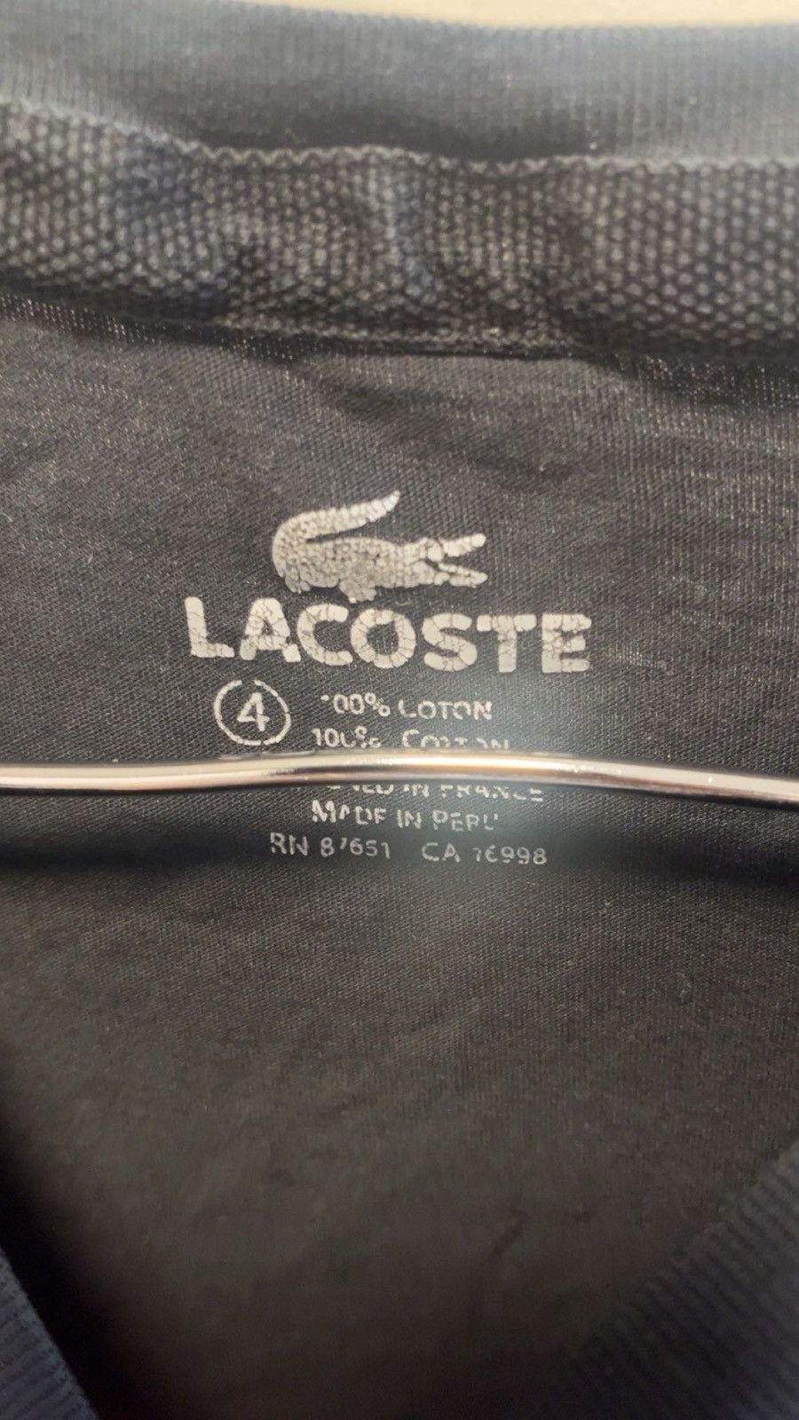 Lacoste Black graphic Lacoste shirt with white logo Size US M / EU 48-50 / 2 - 5 Thumbnail