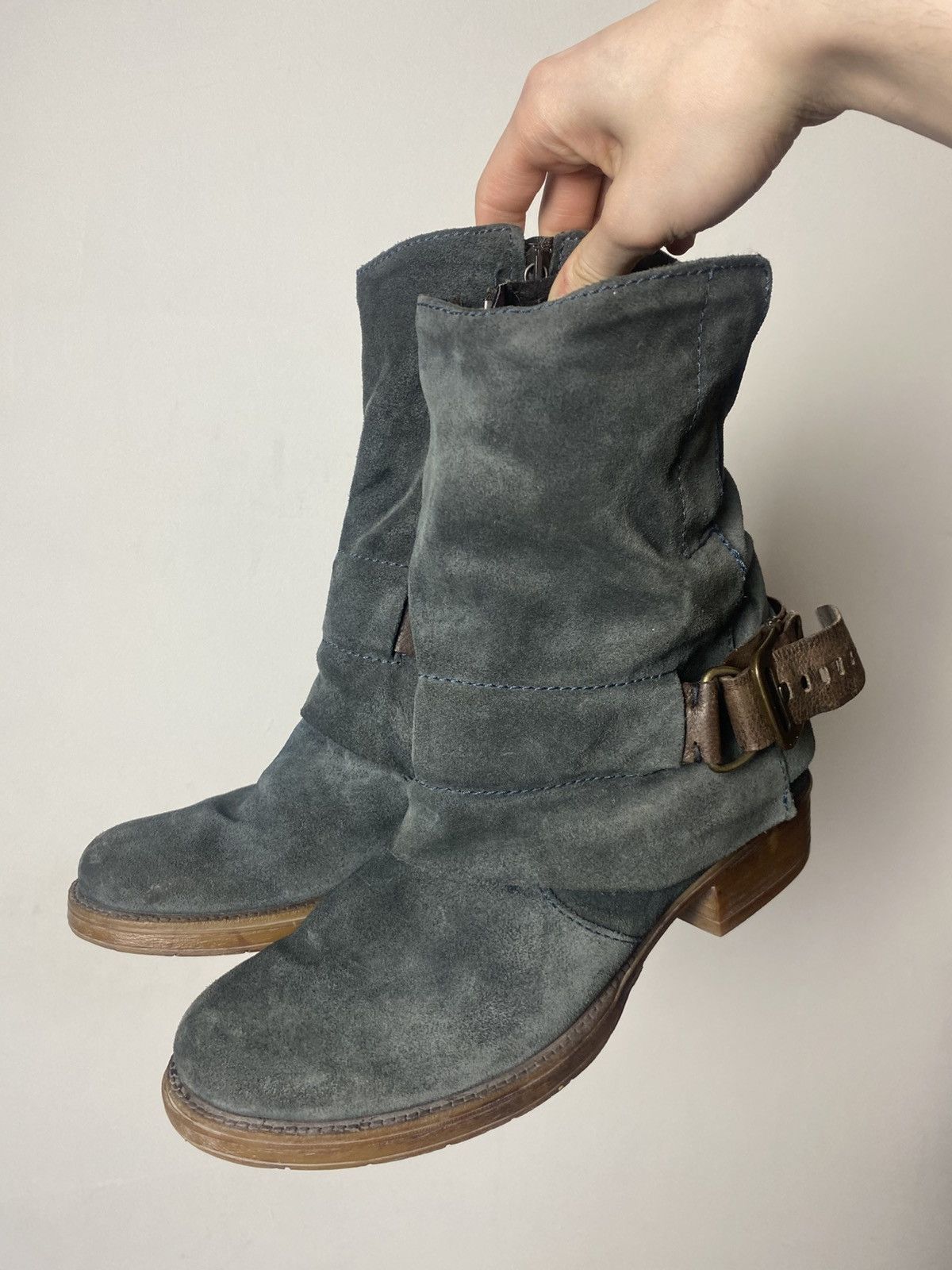 A.S.98 VINTAGE AVANT GARDE GOTHIC SUEDE BLUE BOOTS A.S.98 style Size US 8 / IT 38 - 1 Thumbnail