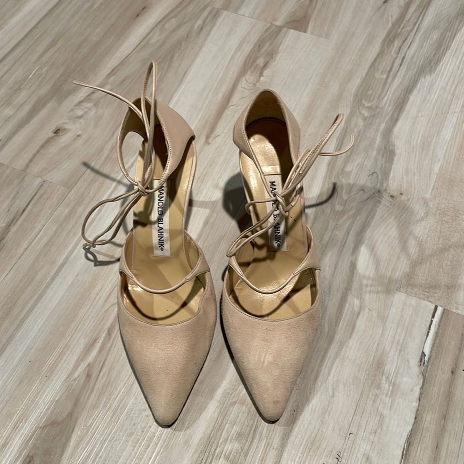 Manolo Blahnik Manolo Blahnik blush lace up heels size 36 Size US 6 / IT 36 - 3 Thumbnail