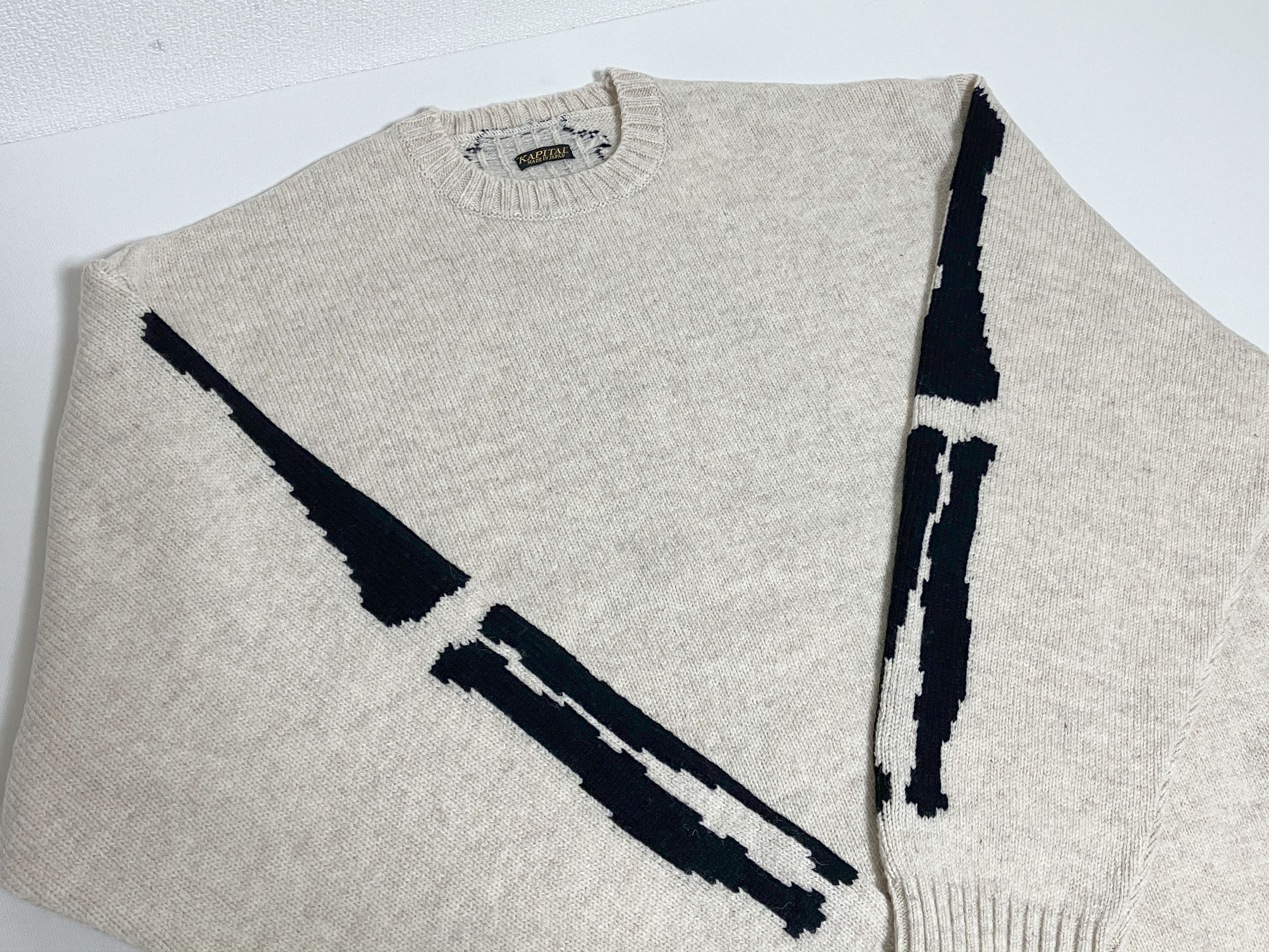 Kapital KAPITAL 5G wool bone crew sweater Skeleton ecru new S Size US S / EU 44-46 / 1 - 3 Thumbnail