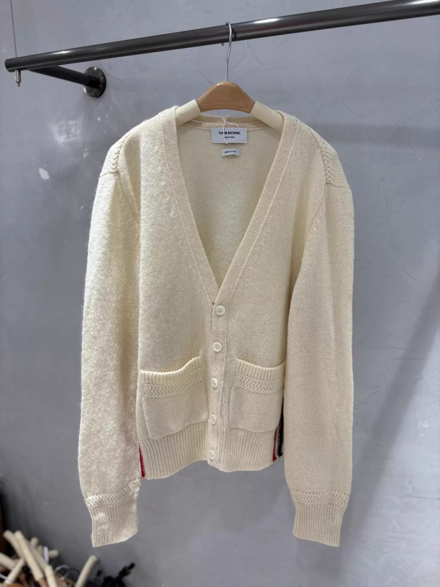 Thom Browne THOM BROWNE Cream Wool Cardigan Deadstock Size 2 Size US M / EU 48-50 / 2 - 1 Thumbnail