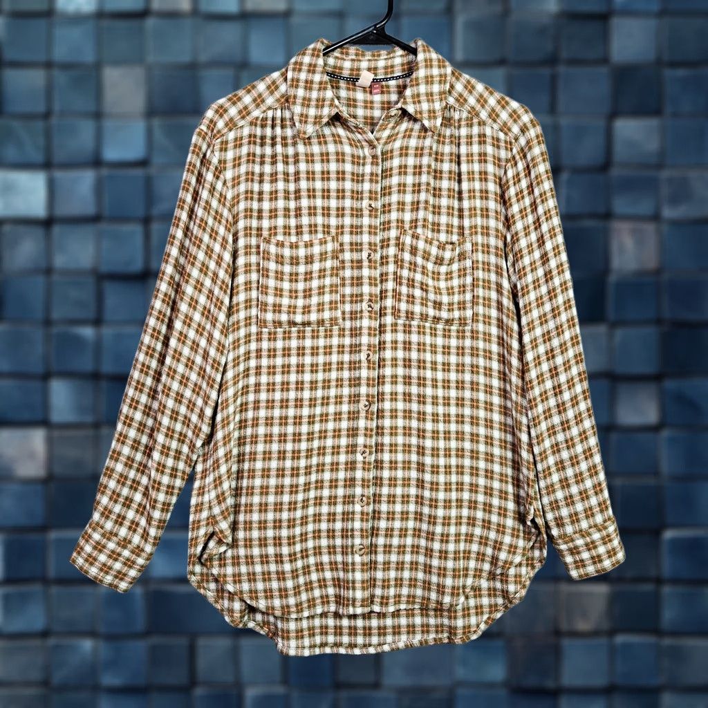 Anthropologie Anthropologie Pilcro Plaid Women's Button Front Shirt XXS Green Orange Multicolor Plaid Shirt Casual Womens Clothing Size XXS / US 00 / IT 34 - 1 Thumbnail