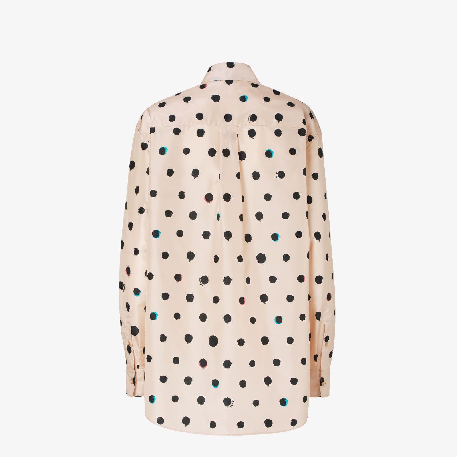 Fendi os11x0526 Falena Dots Silk Shirt in Pink/Black Size XS / US 0-2 / IT 36-38 - 3 Thumbnail