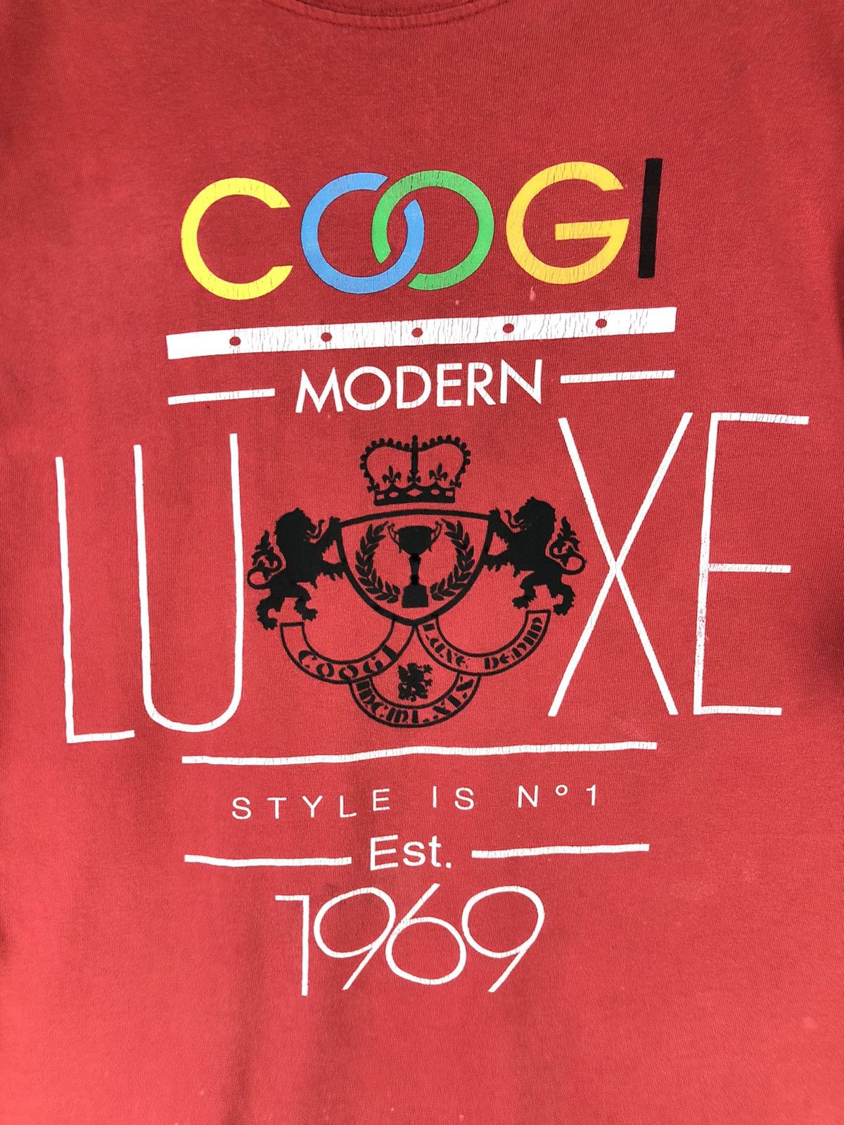 Coogi Vintage Coogi Modern Luxe Faded Red Tshirt Size US XXL / EU 58 / 5 - 6 Thumbnail