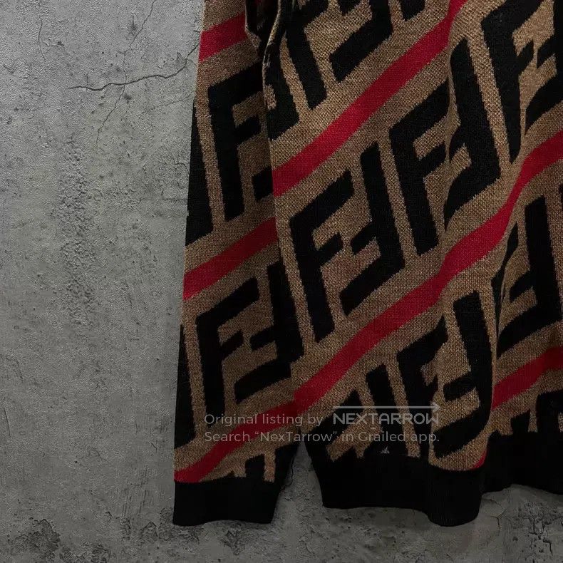 Fendi Fendi All-Over Printed Baguette Logo Knit Sweater Size US S / EU 44-46 / 1 - 2 Thumbnail