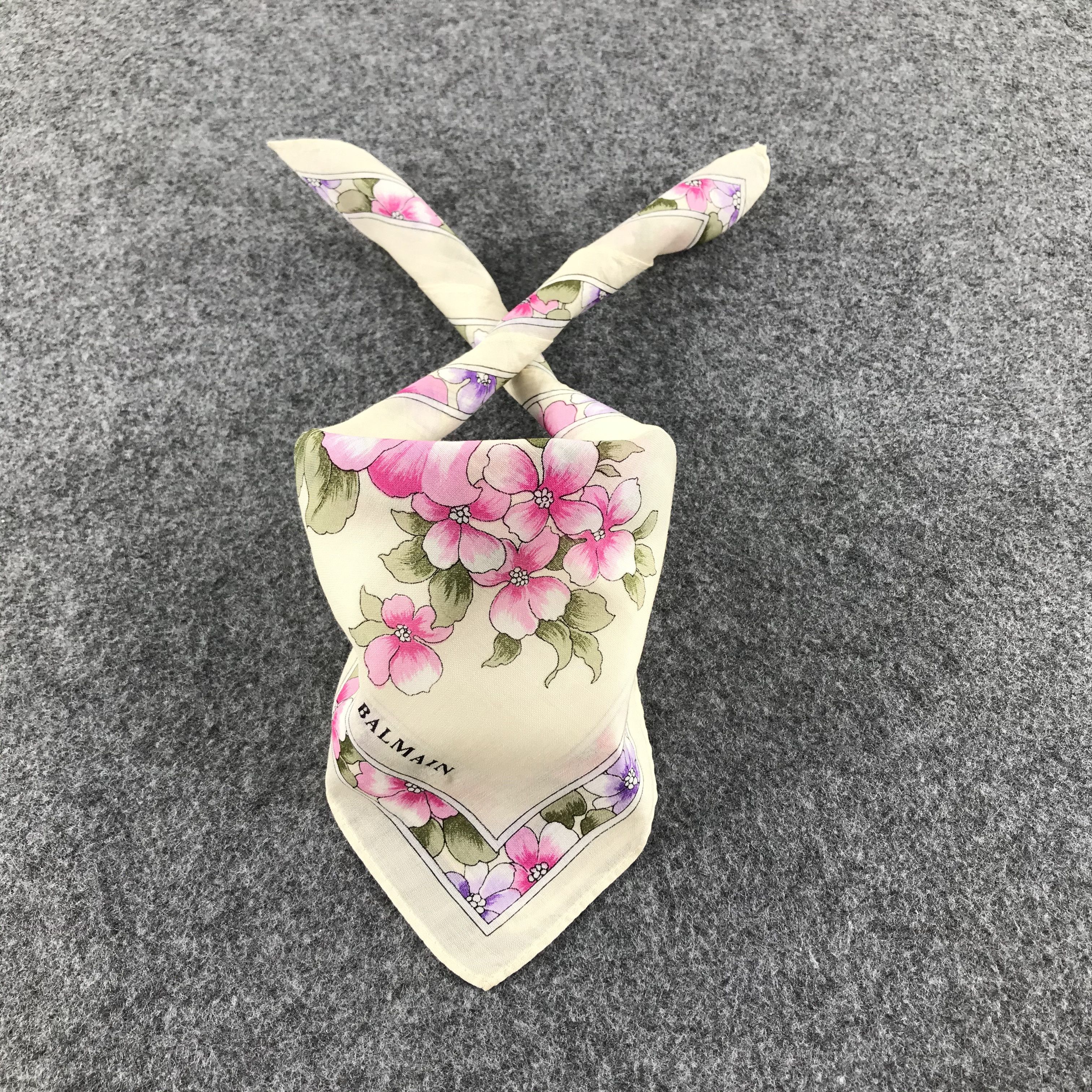 Pierre Balmain Pierre Balmain Floral Handkerchief Neckerchief Bandana H406 Size ONE SIZE - 1 Thumbnail
