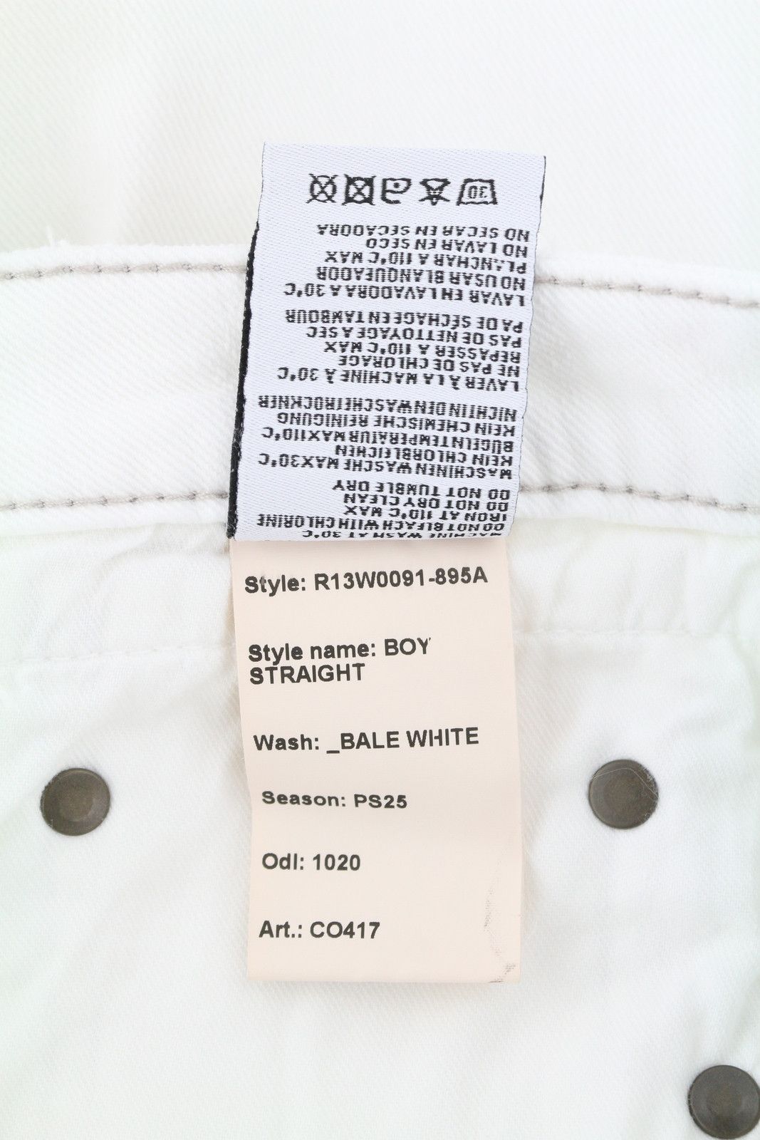 R13 BOY STRAIGHT 26 Bale White RRP499 87158 Size 26" / US 2 / IT 38 - 10 Thumbnail
