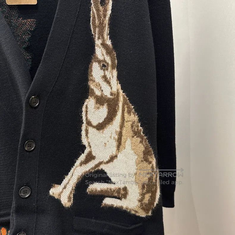 Loewe Loewe Rabbit Floral Embroidered Long Wool Sweater Size M / US 6-8 / IT 42-44 - 7 Thumbnail