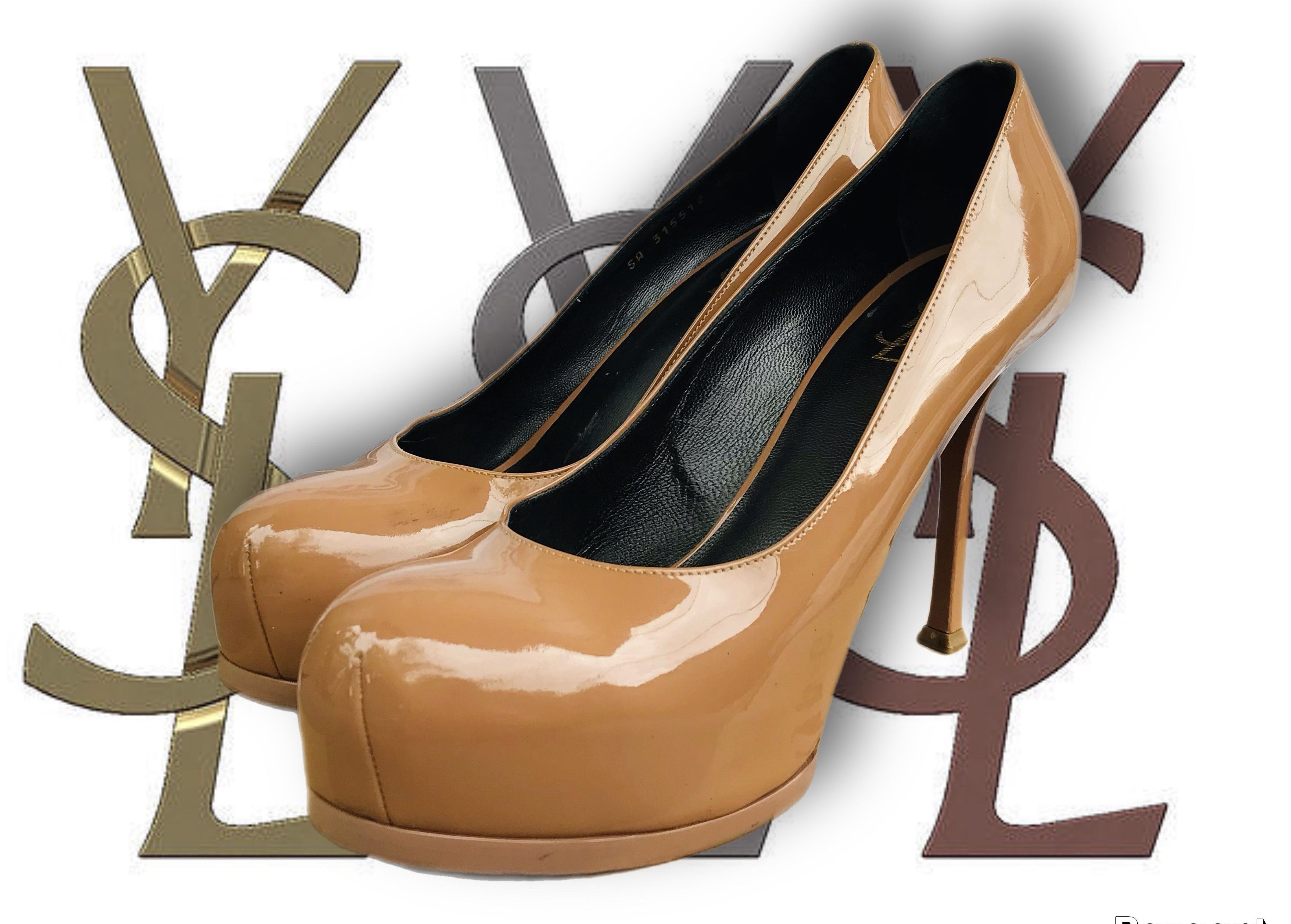 YSL Yves Saint Laurent Tribtoo Heels Vernice Platform Pumps