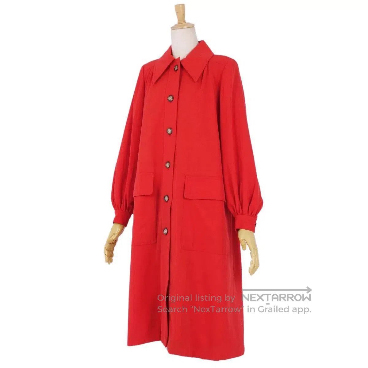 Saint Laurent Paris Yves Saint Laurent Red Long Coat. Size S / US 4 / IT 40 - 2 Thumbnail