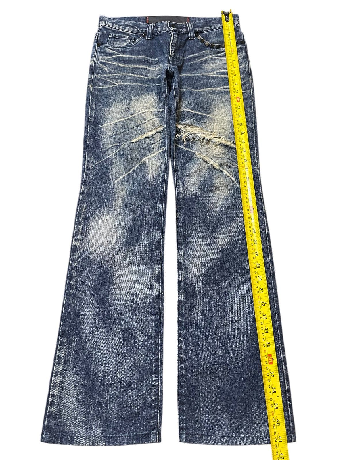 semanticdesign Japan Semantic Design Claw Mark Wash Distress Skull Studded Size US 31 - 14 Thumbnail