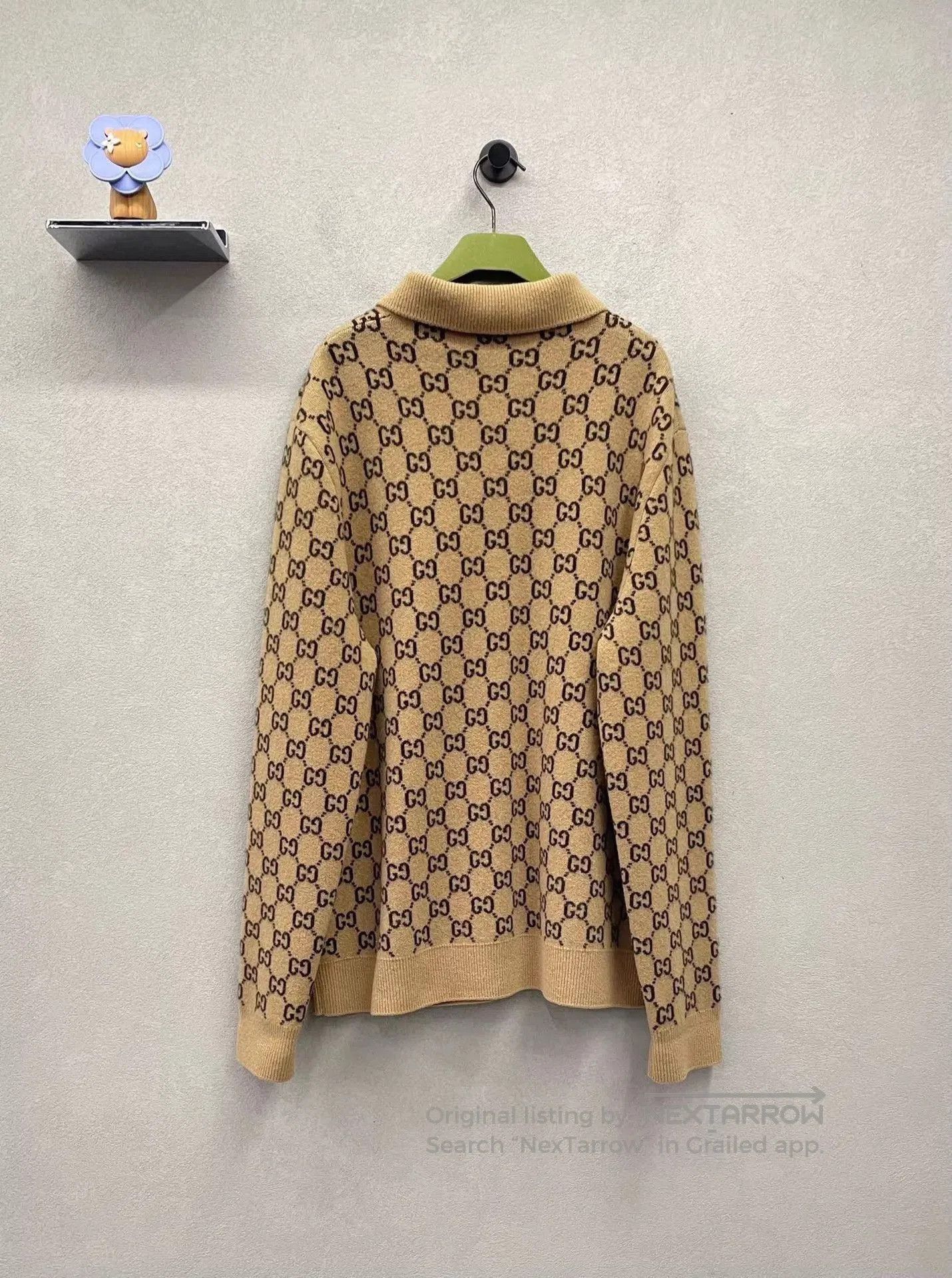 Gucci Beige Patterned Button-Up Cardigan. Size US M / EU 48-50 / 2 - 2 Thumbnail