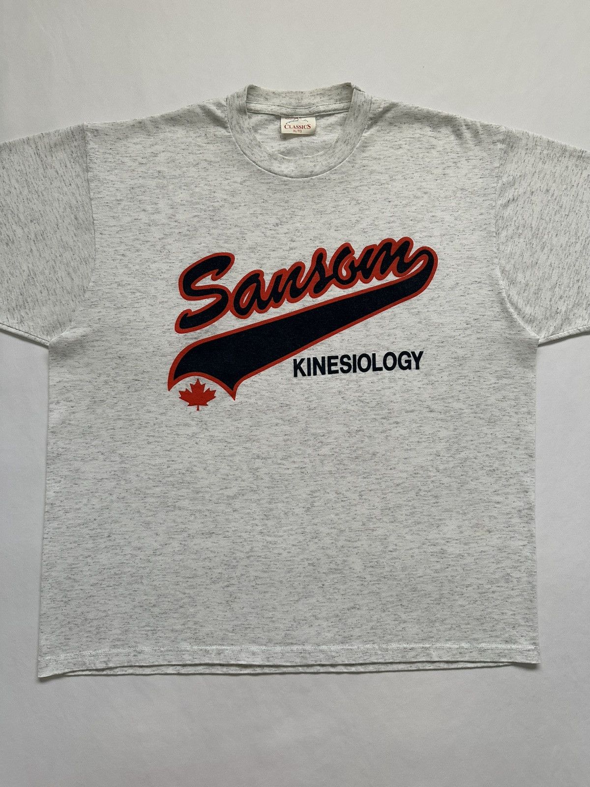 Vintage Vintage 90s Collegiate Kinesiology Script Graphic T-Shirt Size US XL / EU 56 / 4 - 4 Thumbnail