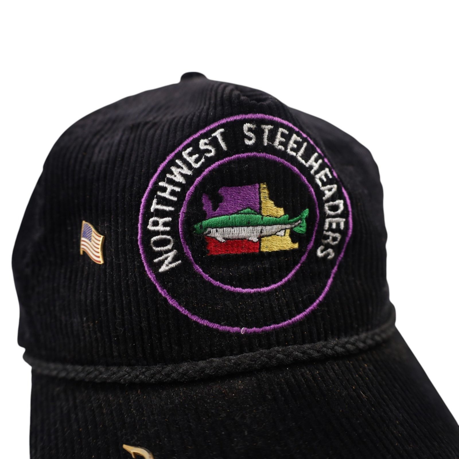 Vintage VTG Northwest Steelheaders Fisherman Corduroy Snapback Hat Size ONE SIZE - 4 Thumbnail
