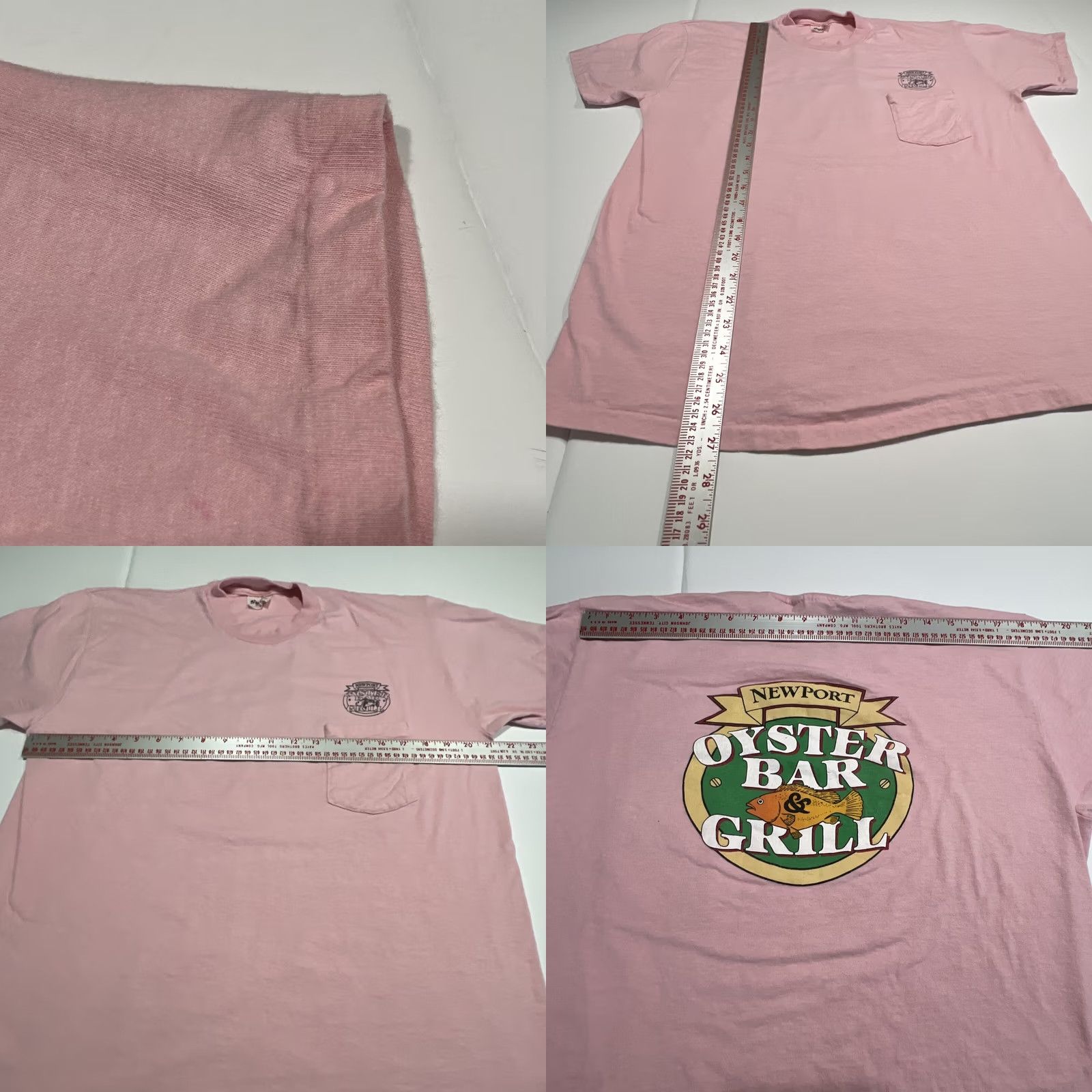 Vintage VINTAGE Newport Oyster Bar & Grill Shirt XL Pink Single Stitch 1990s Stedman Graphic Tee Mens Size US XL / EU 56 / 4 - 8 Thumbnail