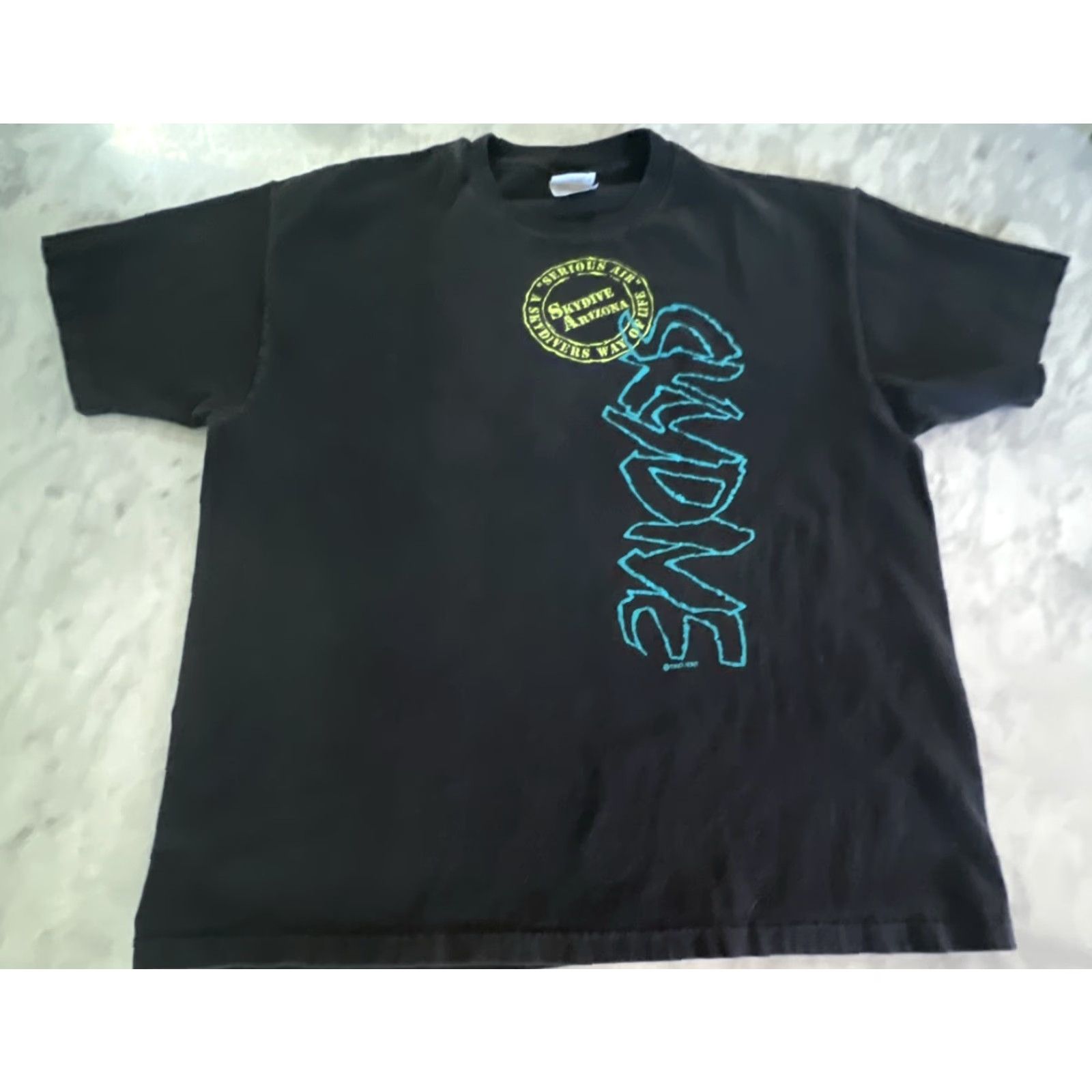 Hanes VINTAGE Sky Dive T Shirt Men’s XL Black Single Stitch Double Sided 1990s Men Size US XL / EU 56 / 4 - 2 Thumbnail