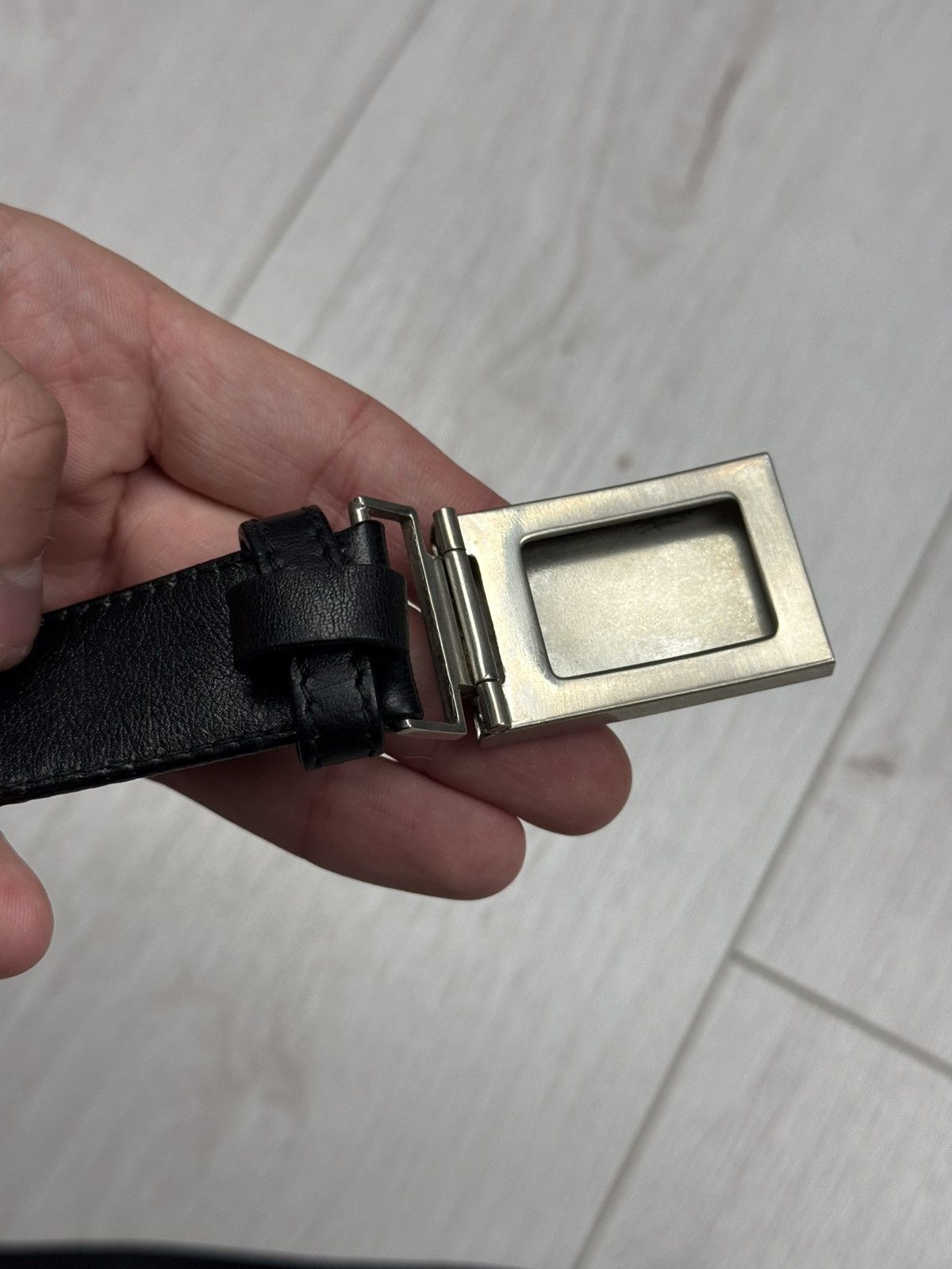 Prada PRADA Belt Black Women's genuine Leather 100cm Size ONE SIZE - 3 Thumbnail