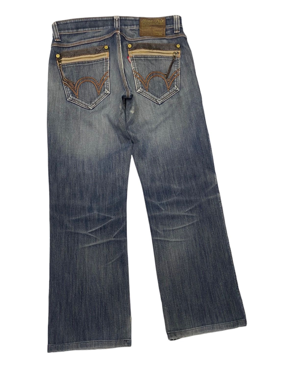 Hysteric Glamour 🔥BAGGY FLARE EDWIN 503 BLUE TRIP DISTRESSED DENIM JEANS Size US 34 / EU 50 - 5 Thumbnail