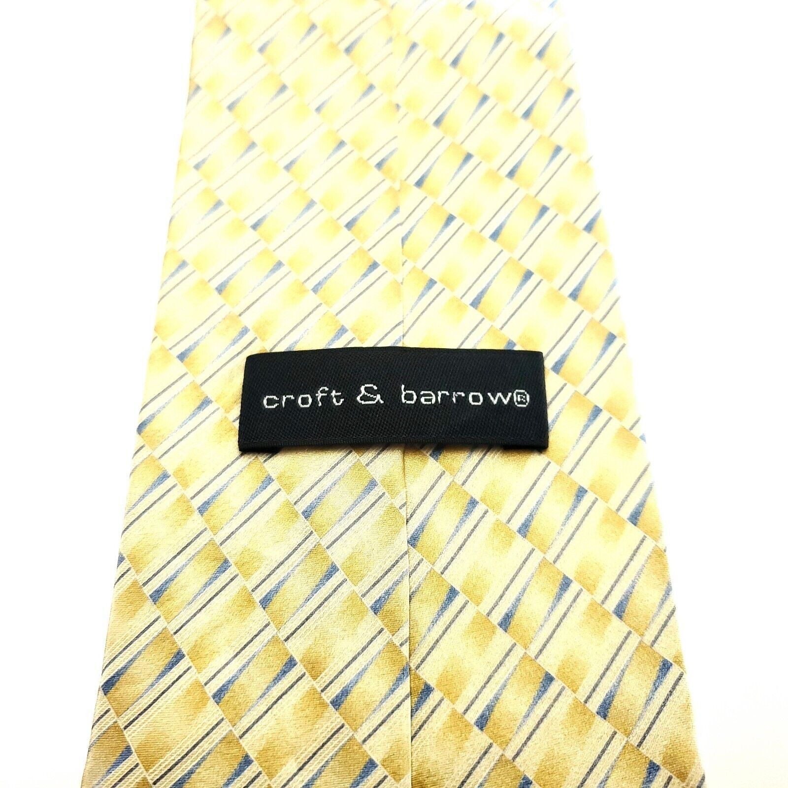 Croft & Barrow Croft & Barrow Yellow Silk Tie Woven Wide Check Size ONE SIZE - 4 Thumbnail