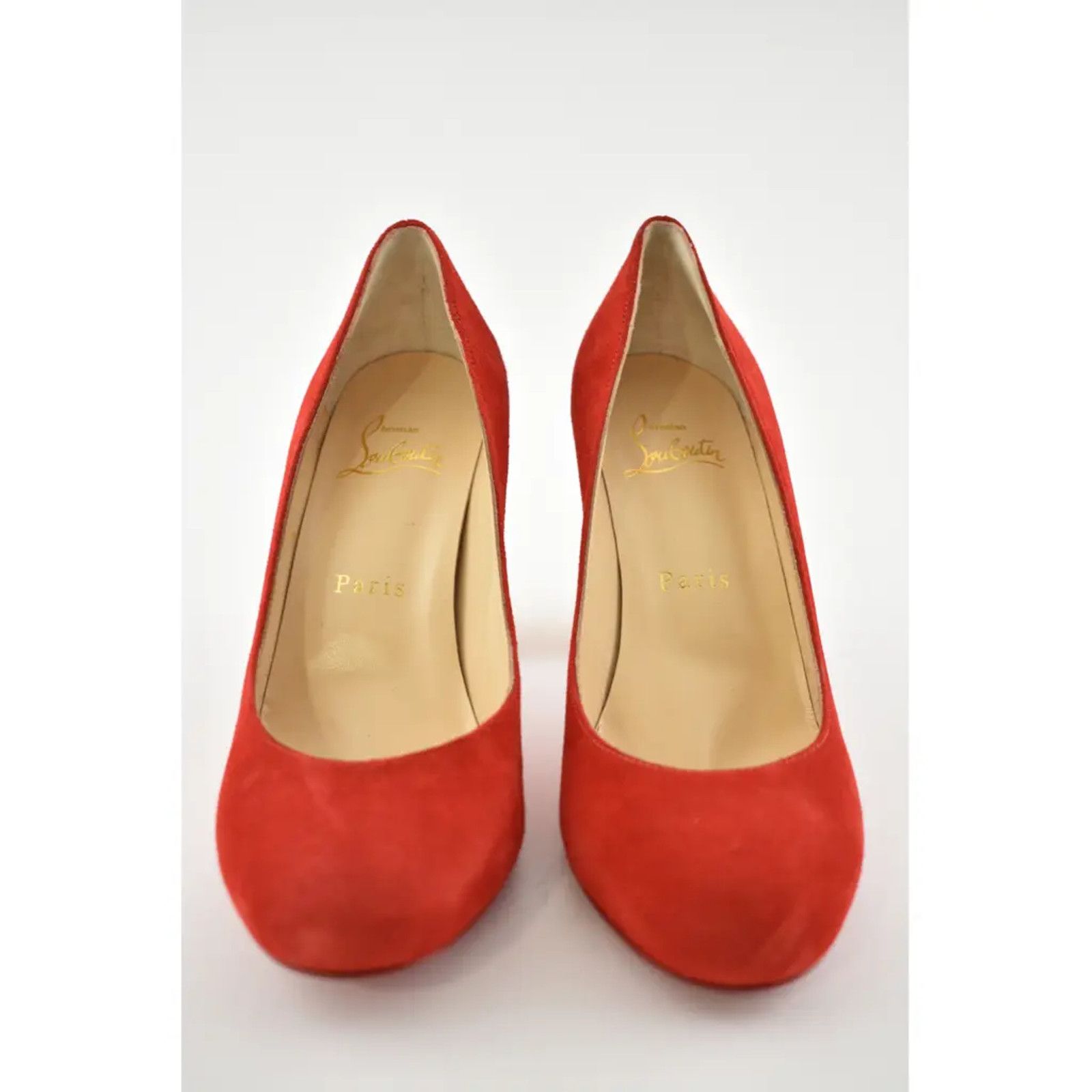 Christian Louboutin Christian Louboutin Marimalus 85 Loubi Red Suede Gold Spike Size US 5.5 / IT 35.5 - 5 Thumbnail