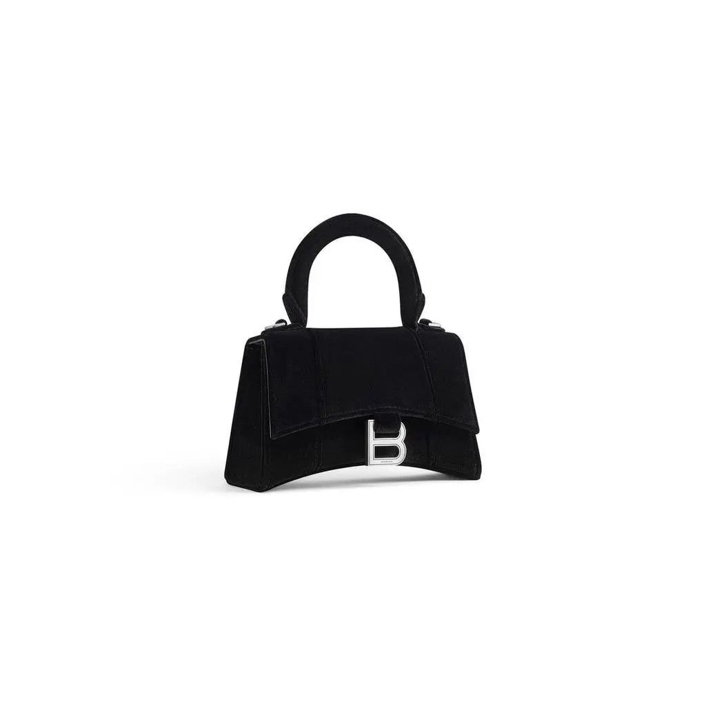 Balenciaga o1mt1gz0425 Size: OS / Hourglass XS Handbag Velvet Jersey Size ONE SIZE - 2 Thumbnail