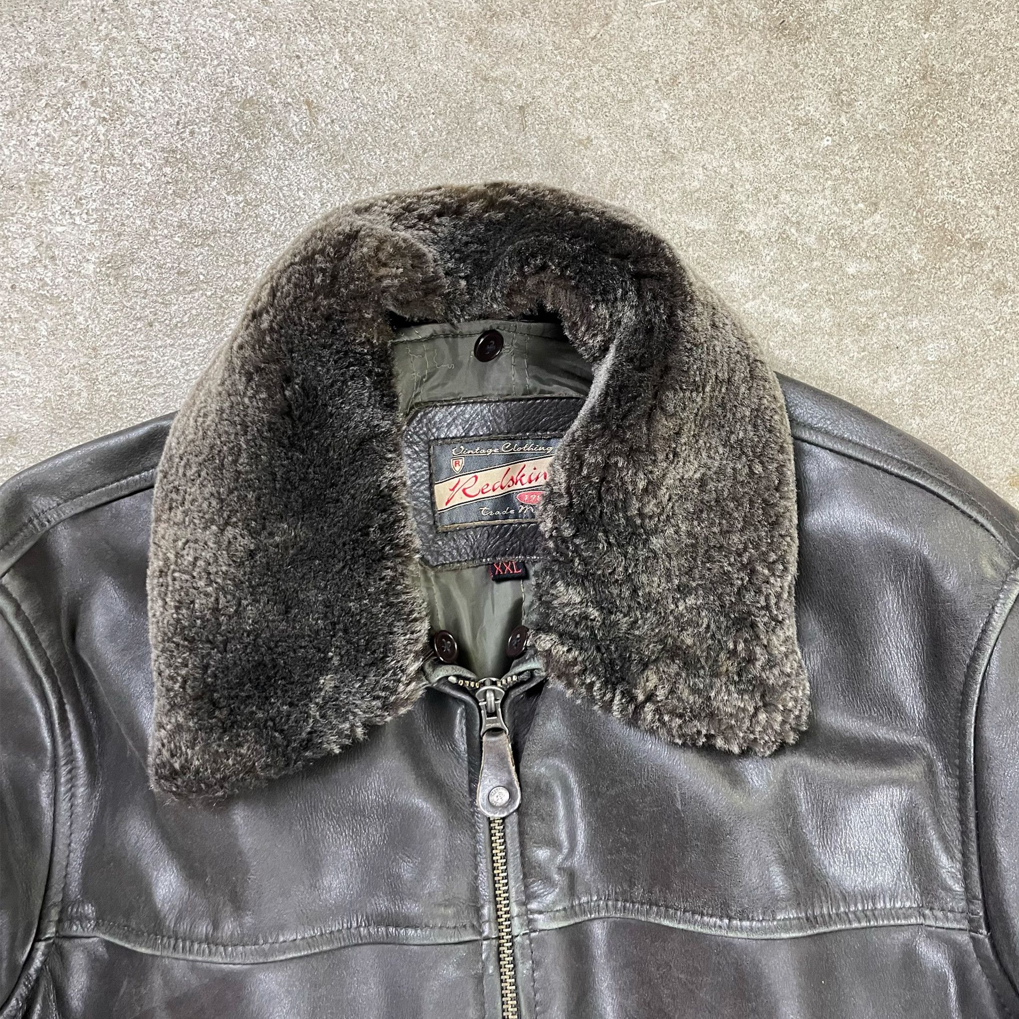 Vintage Vintage Redskins Brown Genuine Leather Jacket Size US XXL / EU 58 / 5 - 2 Thumbnail