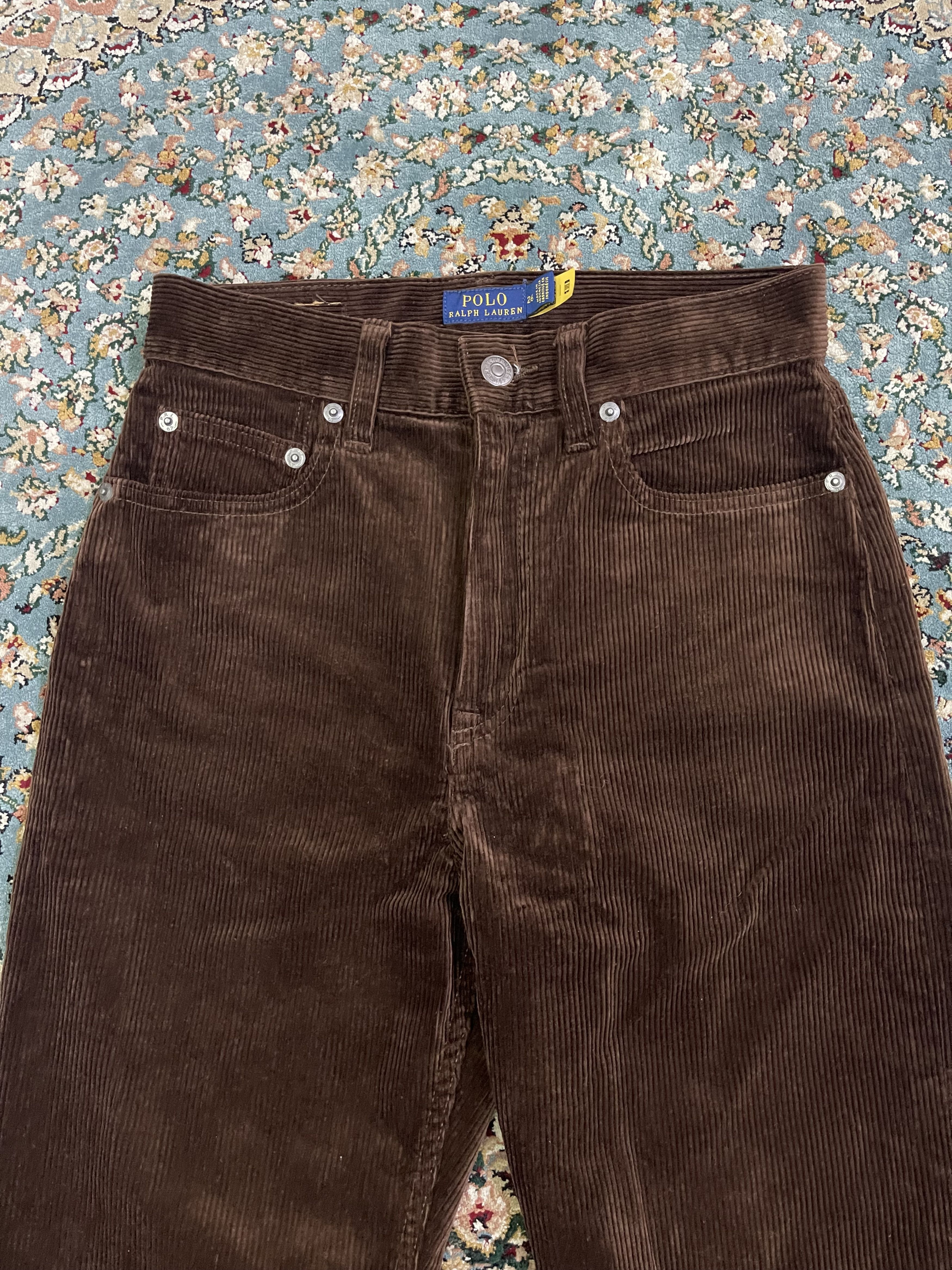 Polo Ralph Lauren Straight Fit High-Rise Corduroy Trousers Pant Size 26" / US 2 / IT 38 - 2 Thumbnail