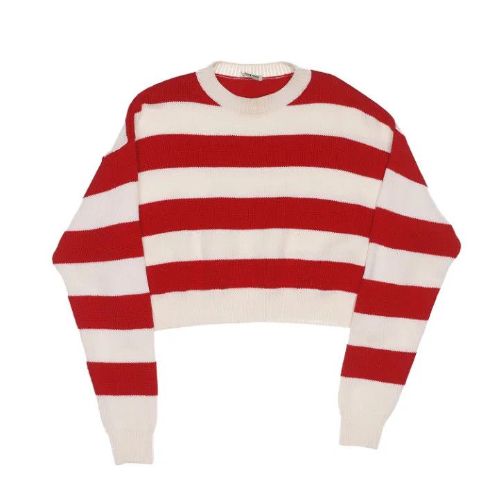 Miu Miu Striped Long Sleeve Knit Sweater 0079