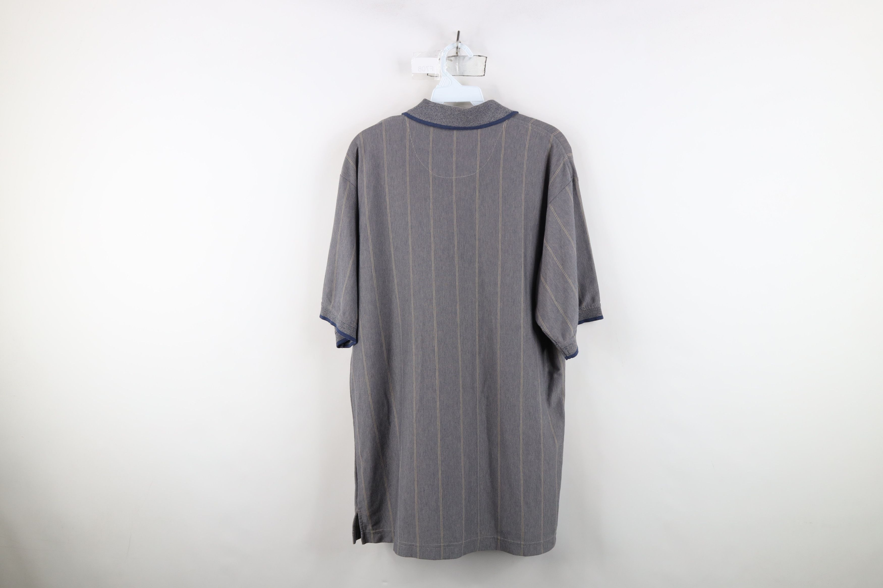 Vintage Vintage 90s Streetwear Striped Knit Collared Golf Polo Shirt Size US L / EU 52-54 / 3 - 12 Thumbnail