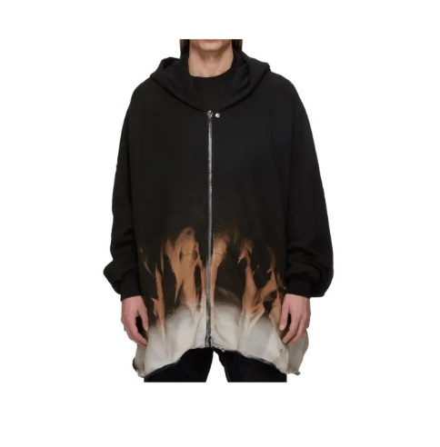 Rick Owens Rick Owens Black Flame Print Zip-Up Hoodie Size US S / EU 44-46 / 1 - 1 Thumbnail