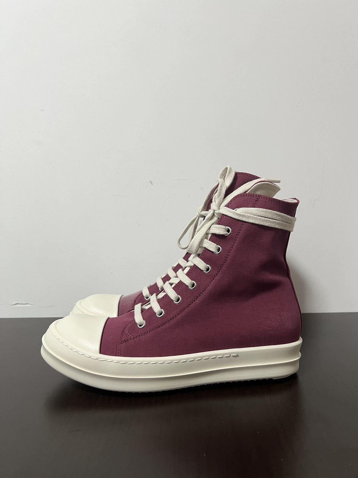 Rick Owens Drkshdw Rick Owens FW19 Ramones Hightop Sneakers Gradient Pink Size US 8.5 / IT 38.5 - 2 Thumbnail