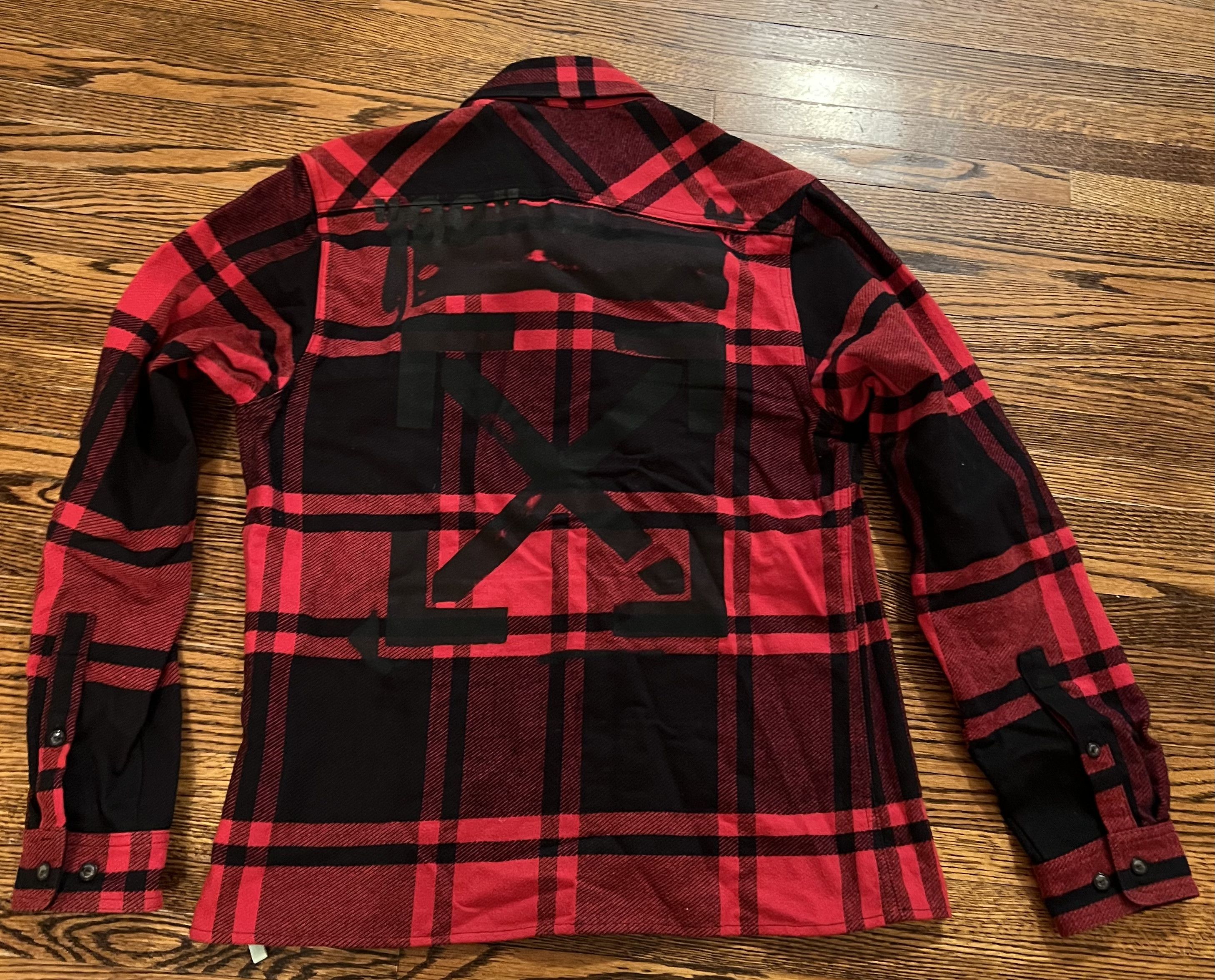 Off-White Off-White Red Flannel Shirt "99" Size US S / EU 44-46 / 1 - 1 Thumbnail