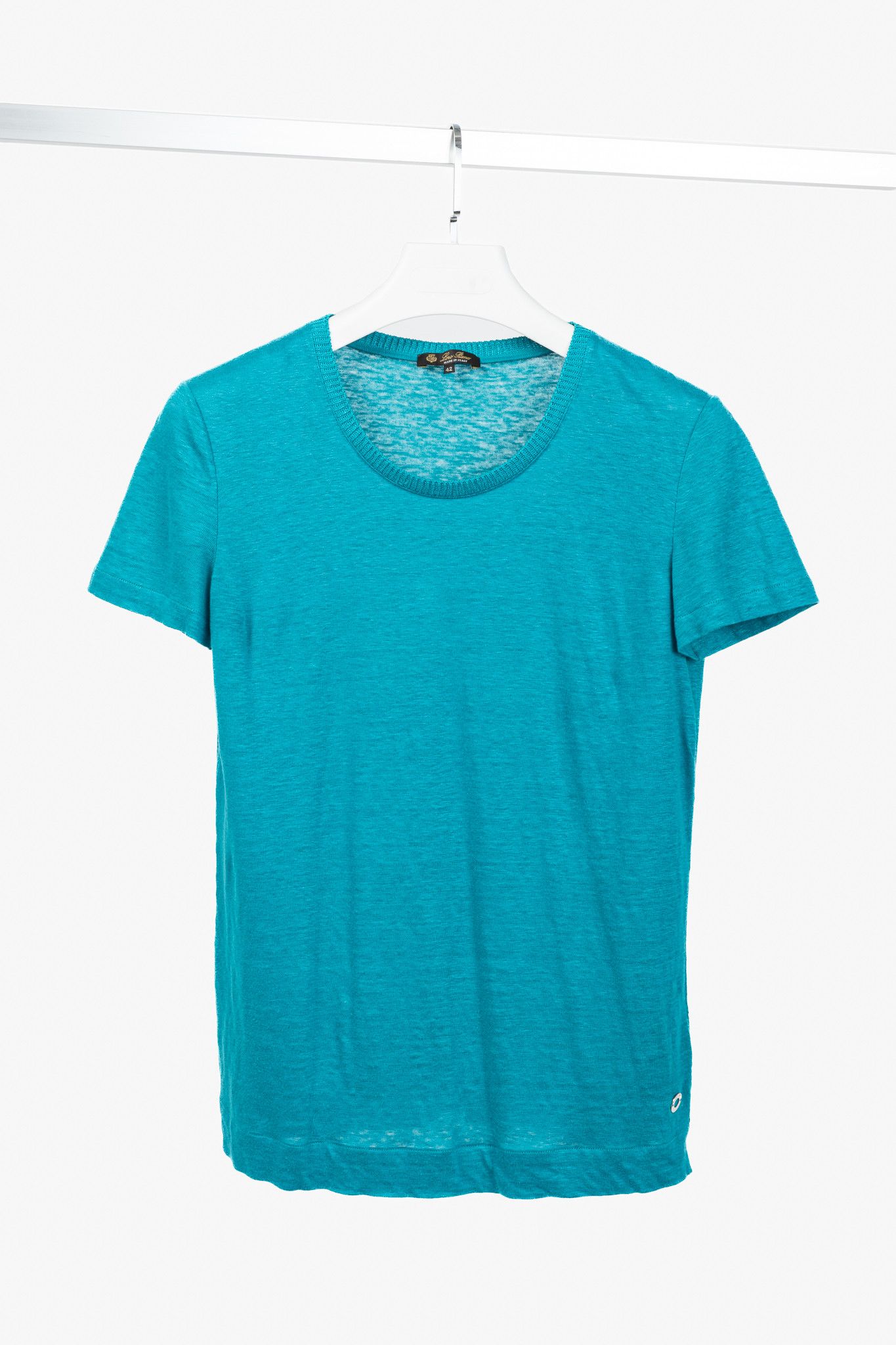 Loro Piana Loro Piana Blue Linen Short-Sleeve T-Shirt Size S / US 4 / IT 40 - 1 Thumbnail