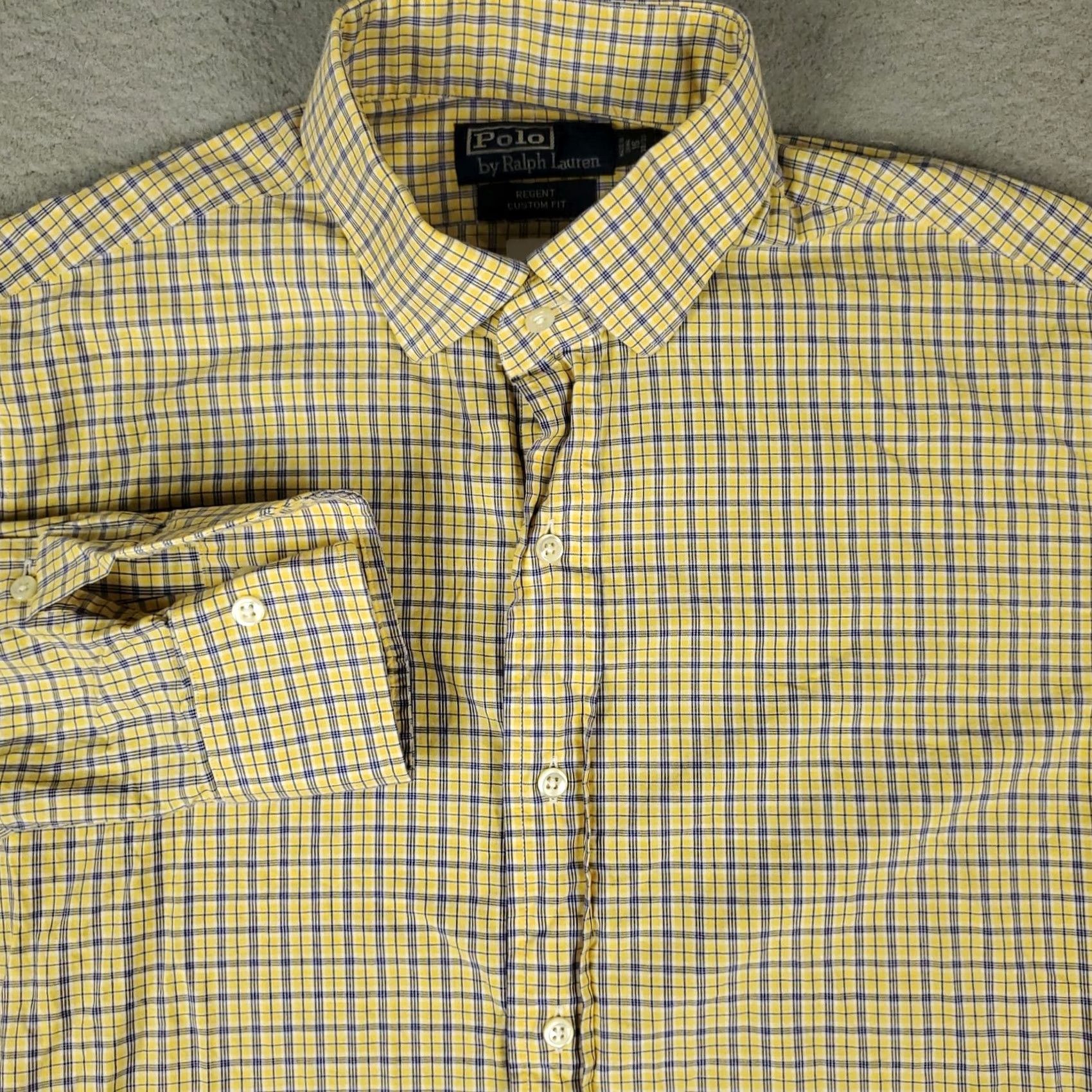 Ralph Lauren Ralph Lauren Shirt Mens 16 Yellow Plaid Dress Button Up Long Sleeve Size 42R - 2 Thumbnail
