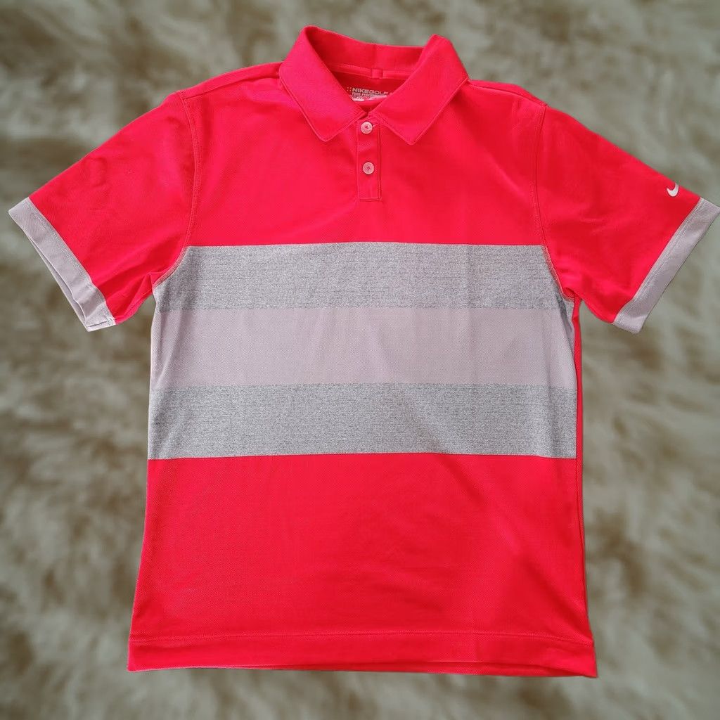 Nike Nike Dri Fit Golf Polo Shirt Mens Size Small Red Gray Striped Color Block OSU Size US S / EU 44-46 / 1 - 1 Thumbnail