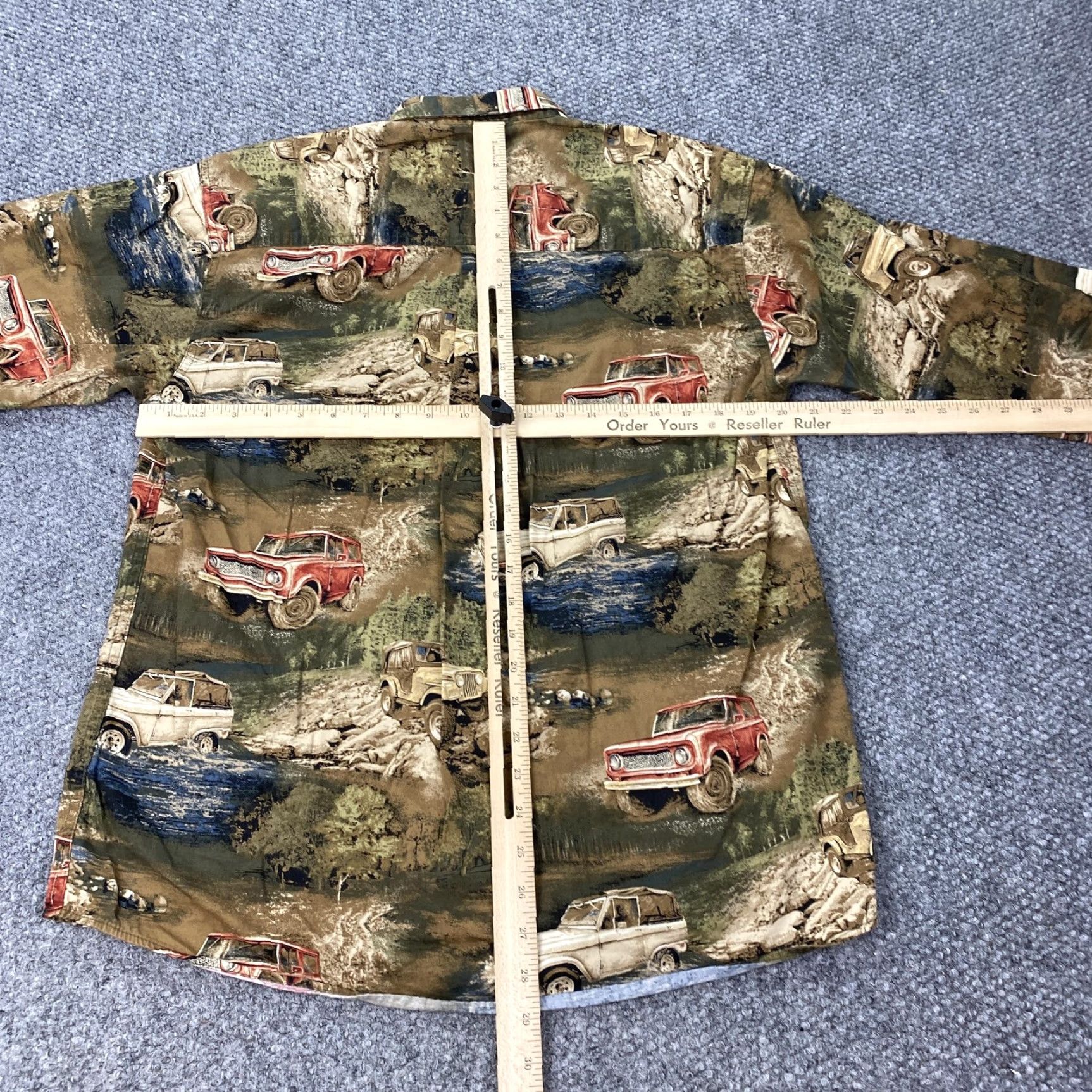 Jeep North River Shirt Mens Medium Brown Off Road Truck Print Cotton Jeep Button-Up Size US M / EU 48-50 / 2 - 7 Thumbnail