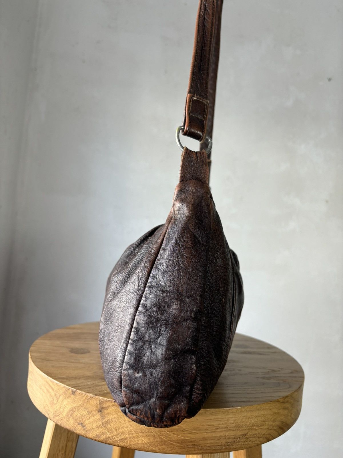 Genuine Leather × Vintage Vintage 60s Plaeted Leather Shoulders Bag Size ONE SIZE - 4 Thumbnail