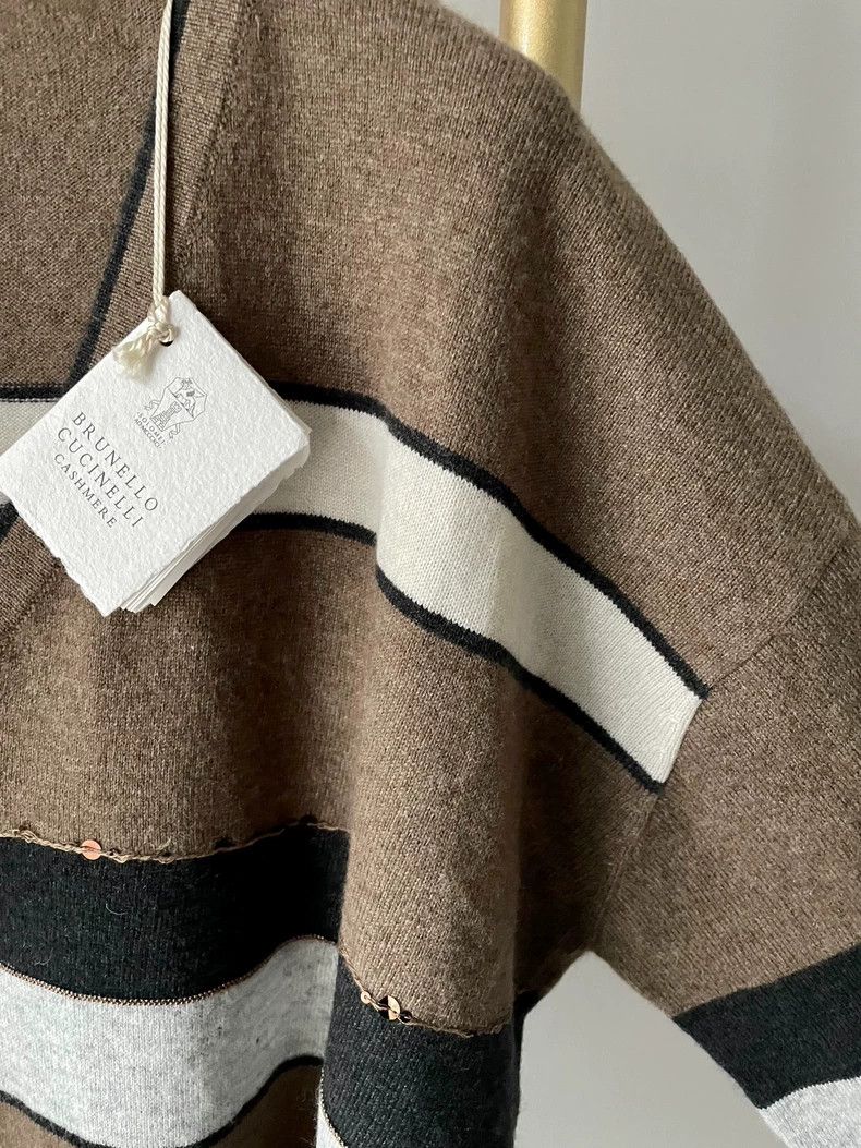 Brunello Cucinelli Brunello Cucinelli Beaded Cashmere Sweater Size US M / EU 48-50 / 2 - 1 Thumbnail