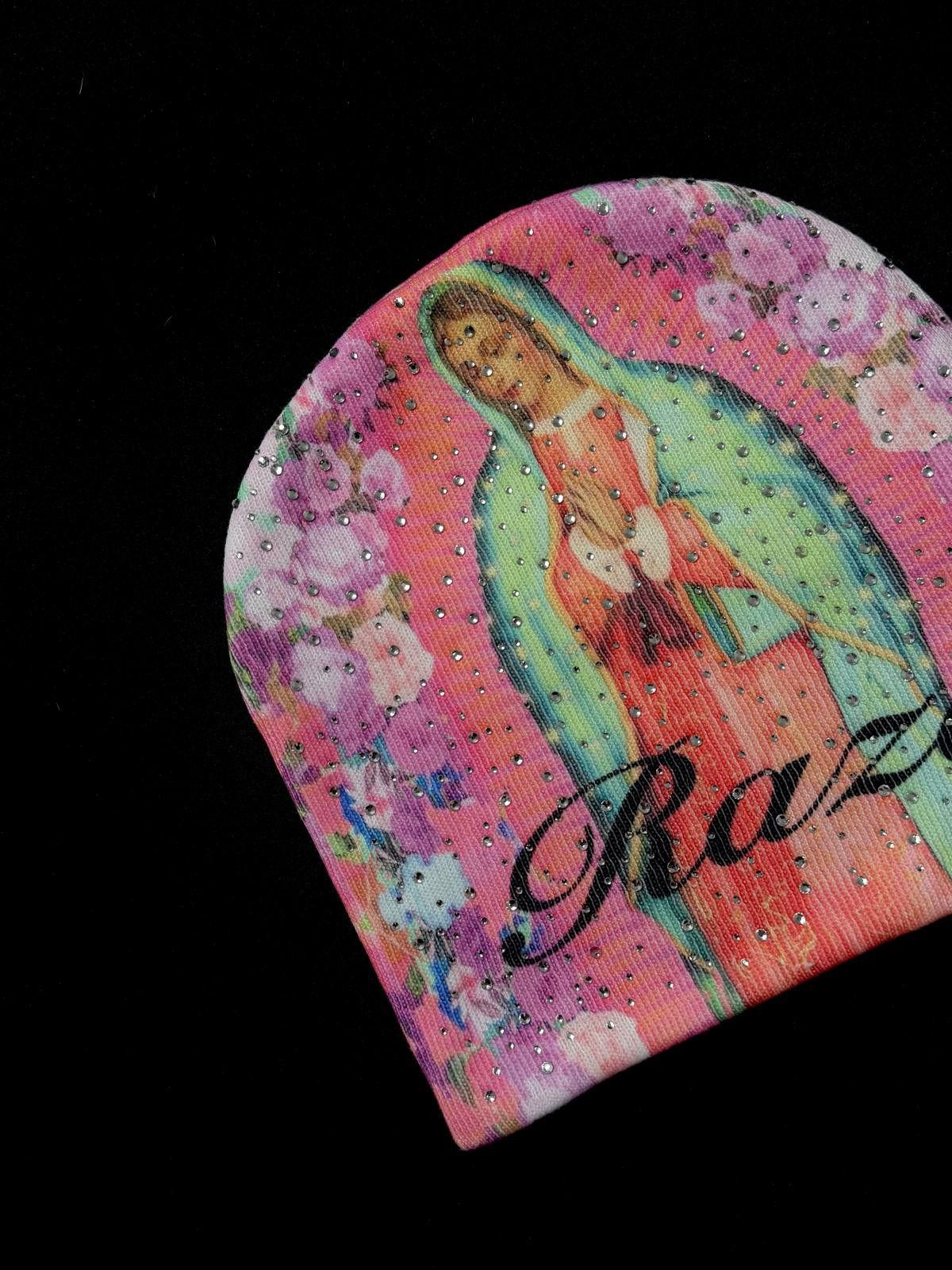 Japanese Brand La Raza Our Lady of Guadalupe No Cuff Knit Pink Beanie Hat Size ONE SIZE - 3 Thumbnail