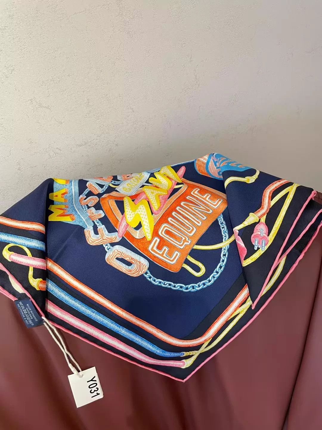 Hermes Hermes Prism of Horses Neon Silk Scarf 45cm Size ONE SIZE - 5 Thumbnail