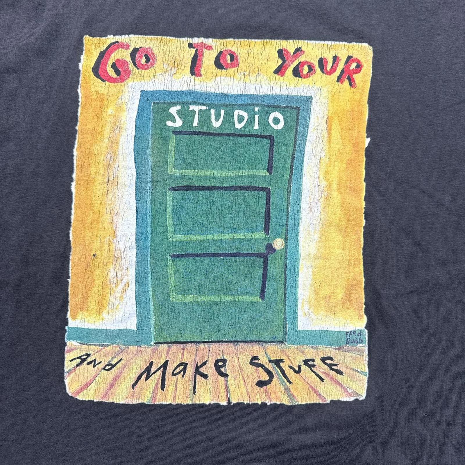 Gildan Black Go To Your Studio And Make Stuff Vintage Y2k T-Shirt Size US XL / EU 56 / 4 - 3 Thumbnail
