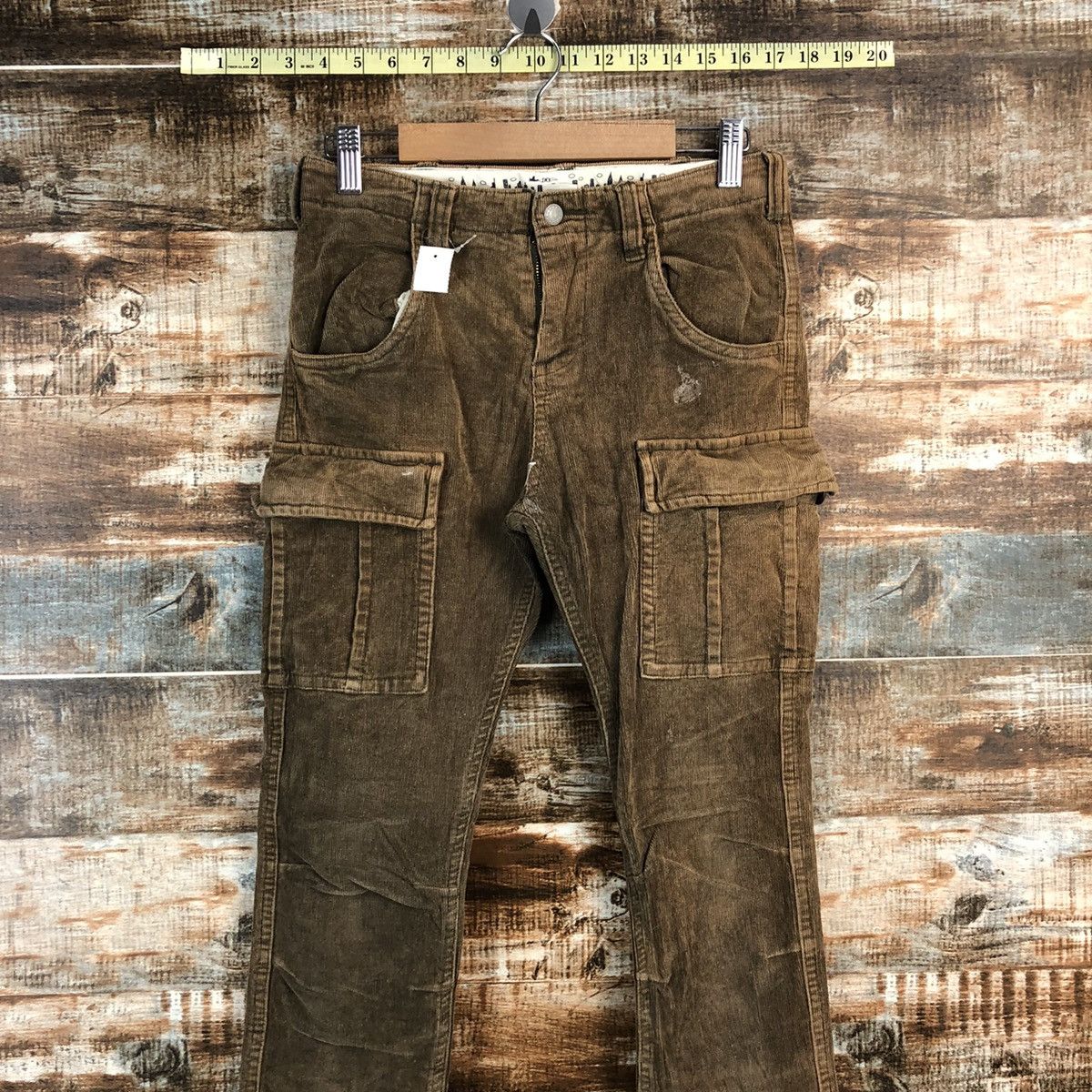 Japanese Brand DLL Back Number Brown Cargo Multipocket Pants #C223 Size 25" / US 0 / IT 36 - 2 Thumbnail