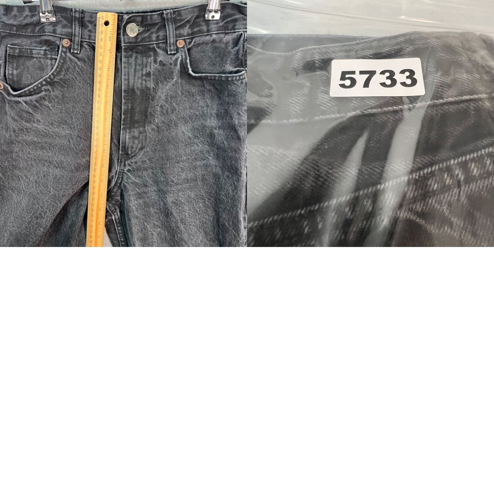 Zara Zara Womens Jeans Black High-Waisted Straight-Leg Frayed Hem 6 Denim Cotton Rise High Vintage Womens Jeans Size 28" / US 6 / IT 42 - 8 Thumbnail
