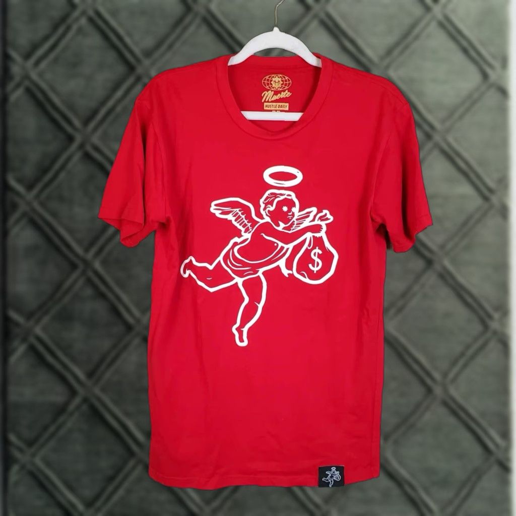 Vintage Muerte Hustle Daily Get Money Angel T Shirt Mens Medium