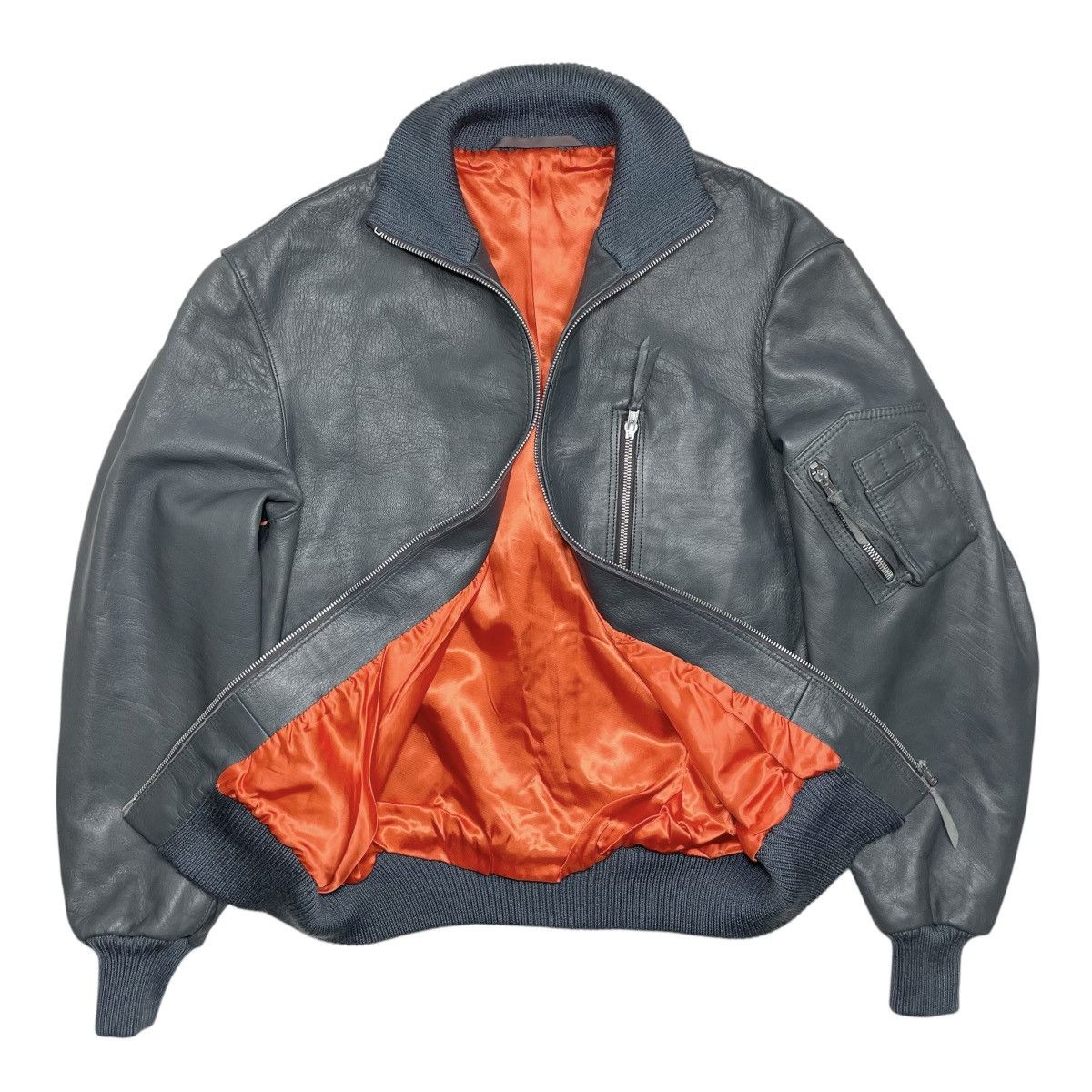 Vintage 1960s West German Air Force Leather Jacket - M/L Size US M / EU 48-50 / 2 - 2 Thumbnail
