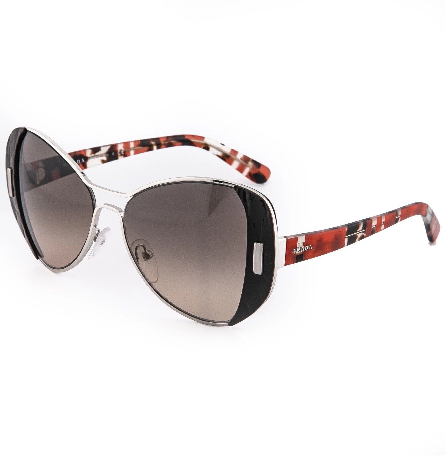 Prada PRADA 60S MOD Geometric PR60SS Brown Silver Red Metal 60SS Size ONE SIZE - 2 Thumbnail