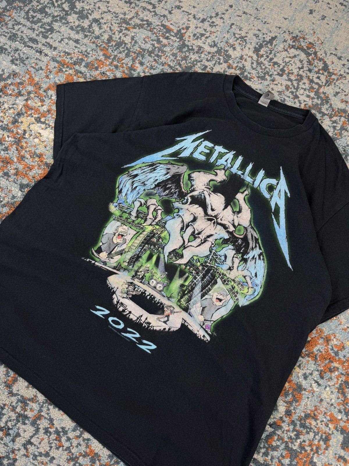 Metallica Metallica 2022 europe tour graphic band tee official merch Size US XL / EU 56 / 4 - 5 Thumbnail